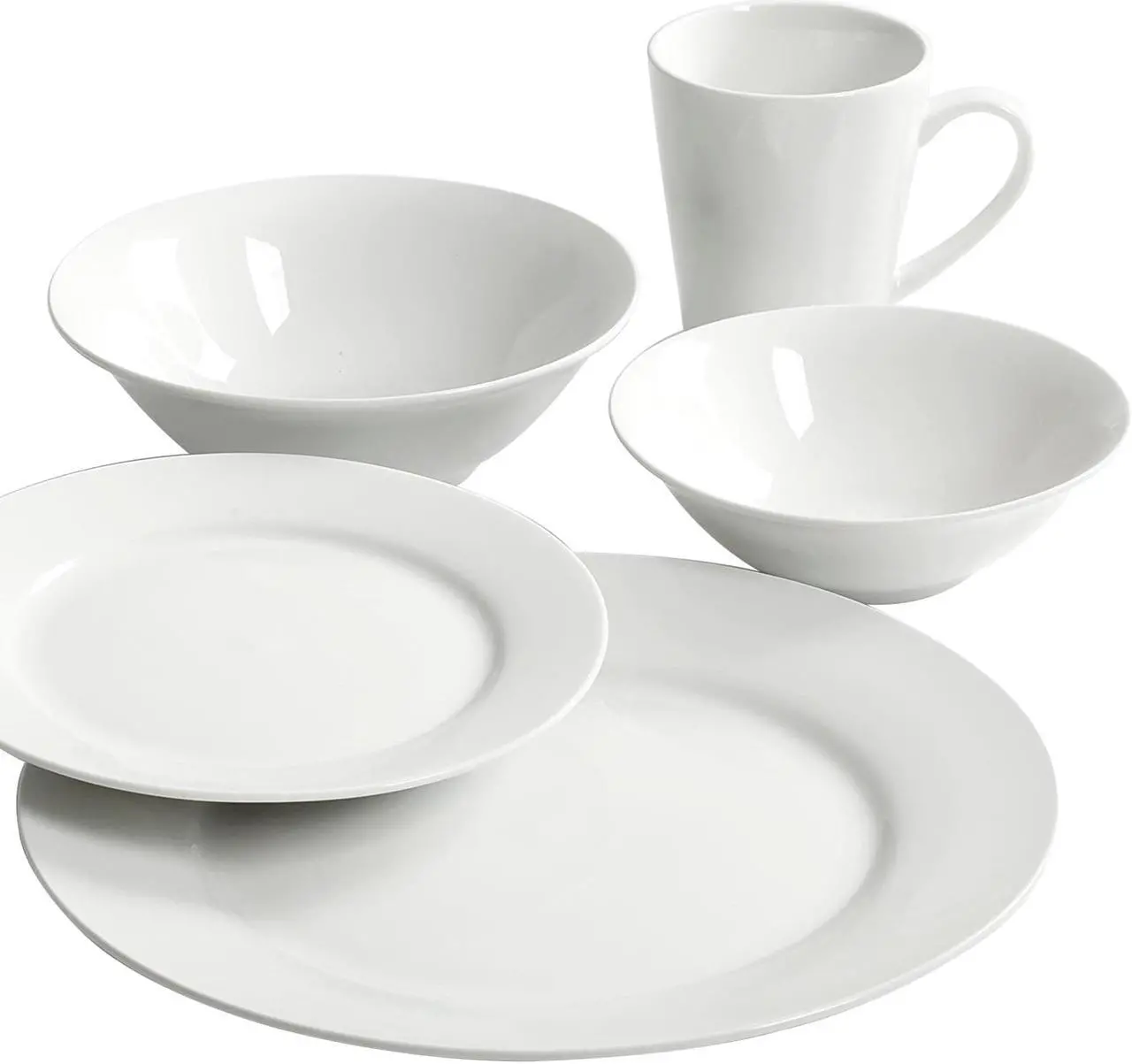 Main image of Gibson Home Noble Court 30 Piece Ceramic Dinnerware Set in White