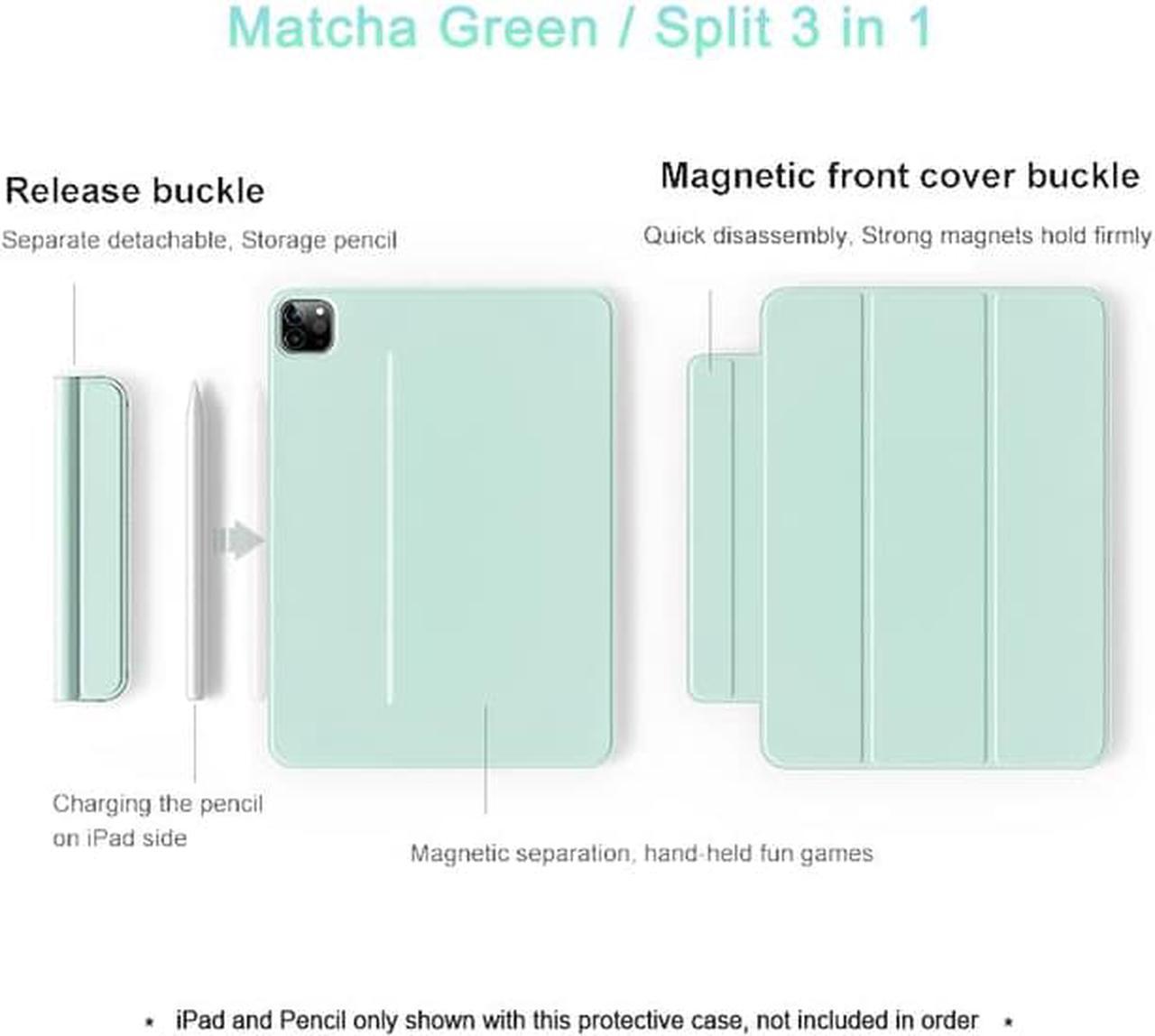 Smart Folio for iPad Pro 11 Case 2021 iPad Air 5 Pencil Case 2022 10th for iPad Mini 6 Funda IPAD Pro 12.9 2020 Air 4th Cover iPad Air 4 Air 5 MATCHA GREEN