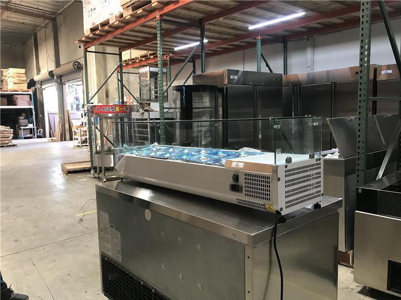 Main image of NEW 60" Condiment Sandwich Salad Toppings Salsa Bar Refrigerator Cooler Table Sauce Station 12 Containers 110V, VRX1500