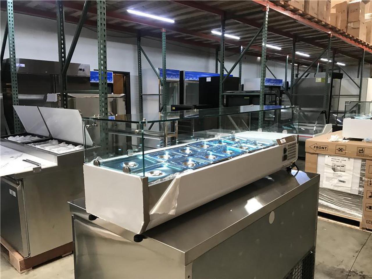 Alt view image 2 of 6 - NEW 60" Condiment Sandwich Salad Toppings Salsa Bar Refrigerator Cooler Table Sauce Station 12 Containers 110V, VRX1500