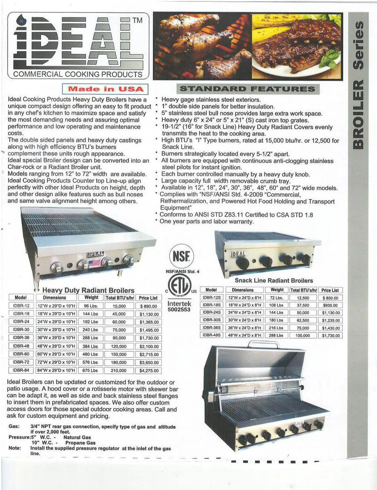Main image of Commercial Radiant Broiler NEW iDeal 72" x 29" Heavy Duty Stainless Steel Commercial Broiler Made in USA IDBR-72