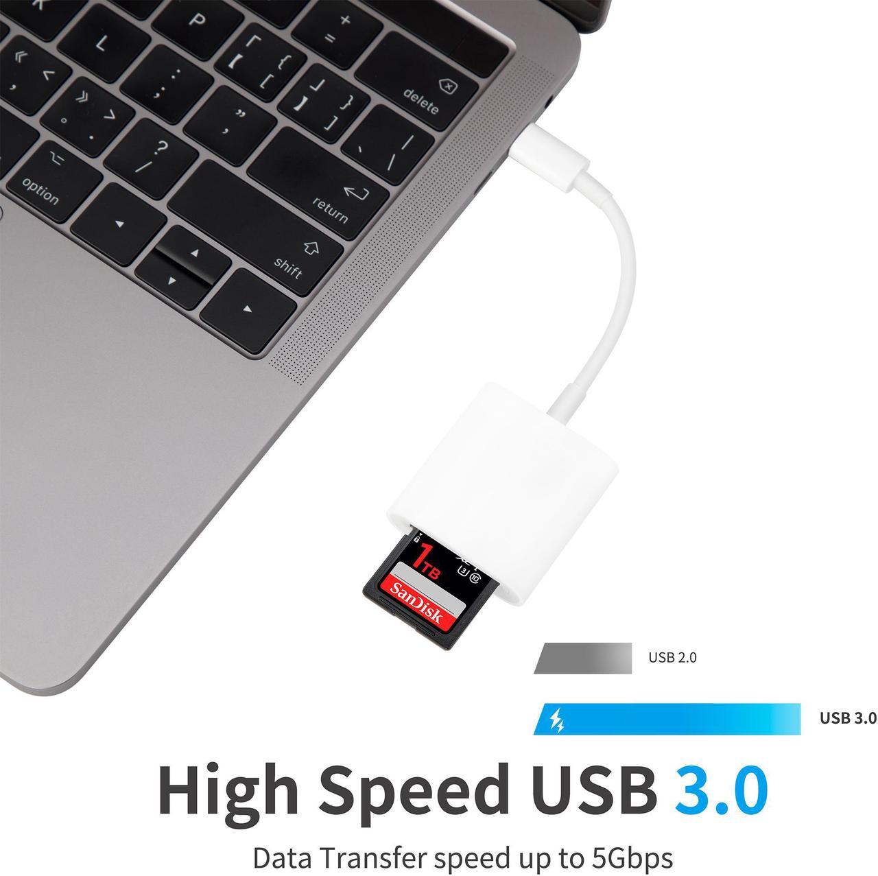 Alt view image 3 of 6 - USB C to Micro SD Card Reader Dual Slot Thunderbolt 3.0 to MicroSD TF Flash Memory Card 1TB Capacity Adapter Compatible with Galaxy S21 iMac MacBook Pro/Air M1/iPad Pro 2021 TIANSONG