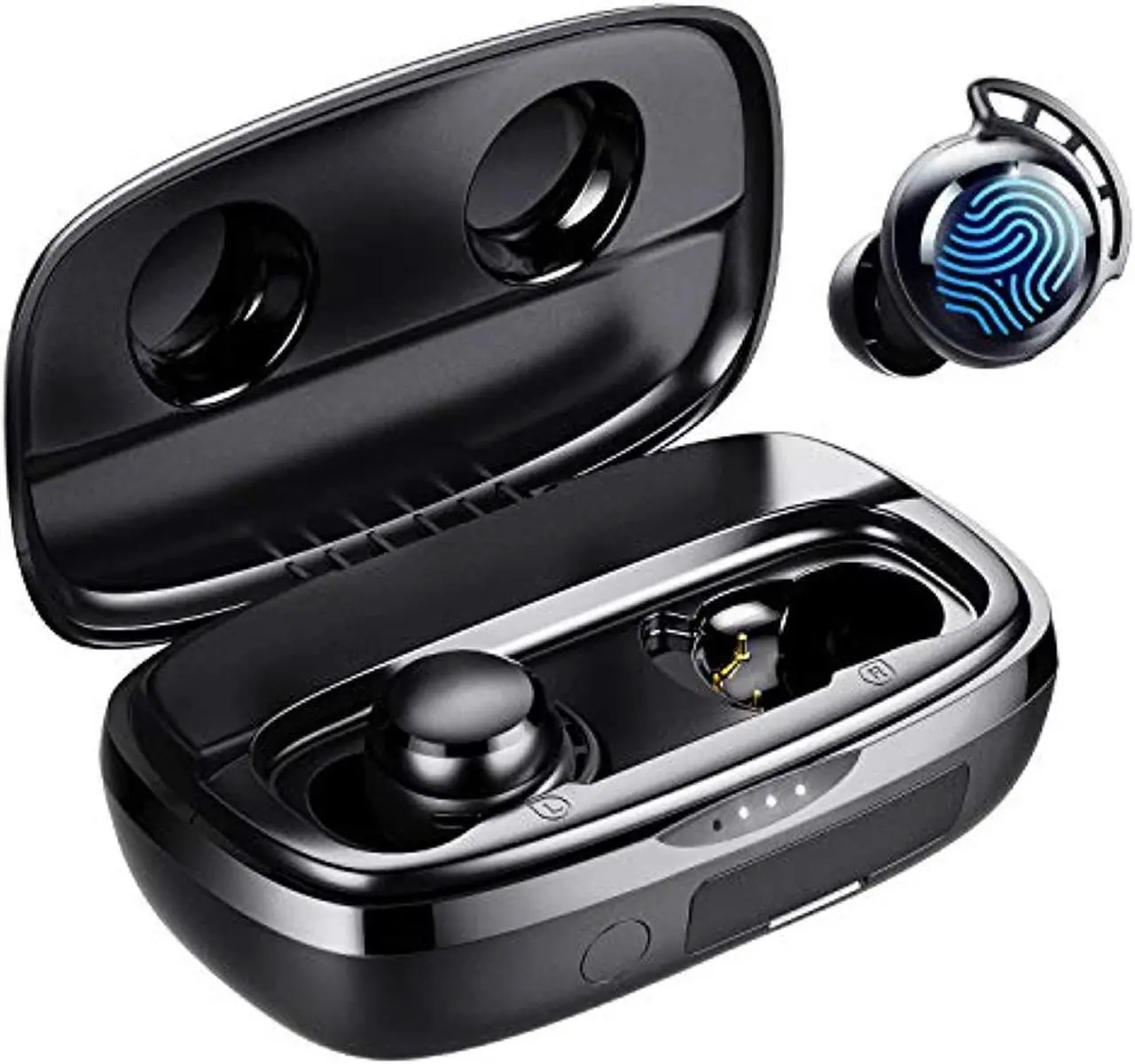 Main image of wireless earbuds, tribit 100h playtime bluetooth 5.0 ipx8 waterproof touch control true wireless bluetooth earbuds with mic earphones in-ear deep bass built-in mic bluetooth headphones, flybuds 3