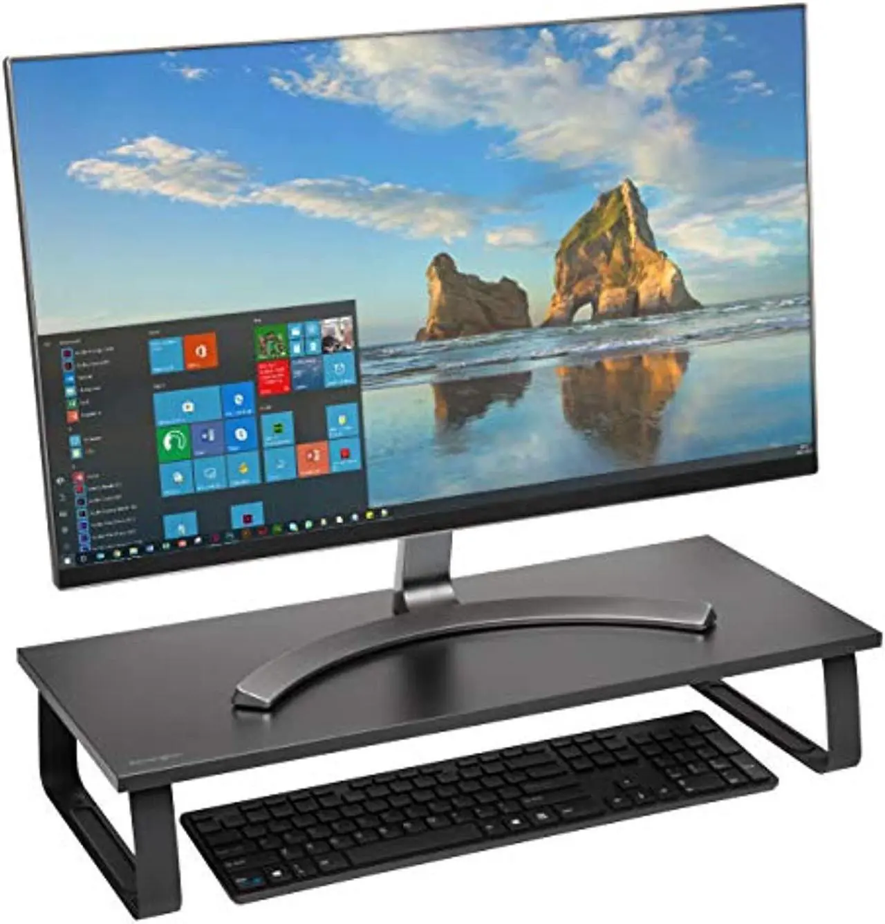 Alt view image 3 of 8 - KENSINGTON COMPUTER K55726WW THE KENSINGTON EXTRA WIDE MONITOR STAND COMBINES A DURABLE AND STYLISH DESIGN WI