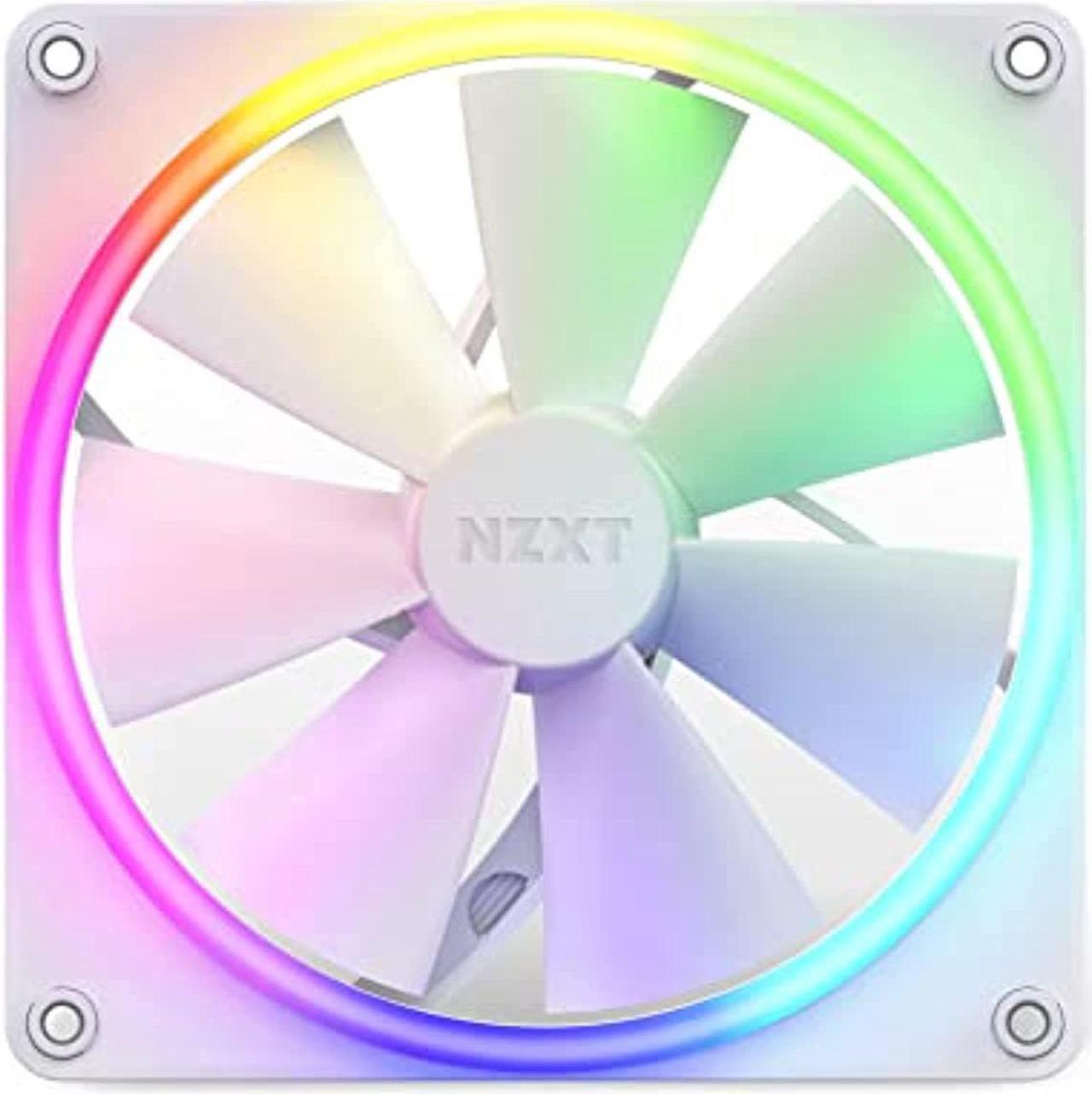 Alt view image 2 of 8 - NZXT Aer F140 RGB White Twin Pack - 2x Fan & RGB Lighting Controller - High Performance Airflow Fans
