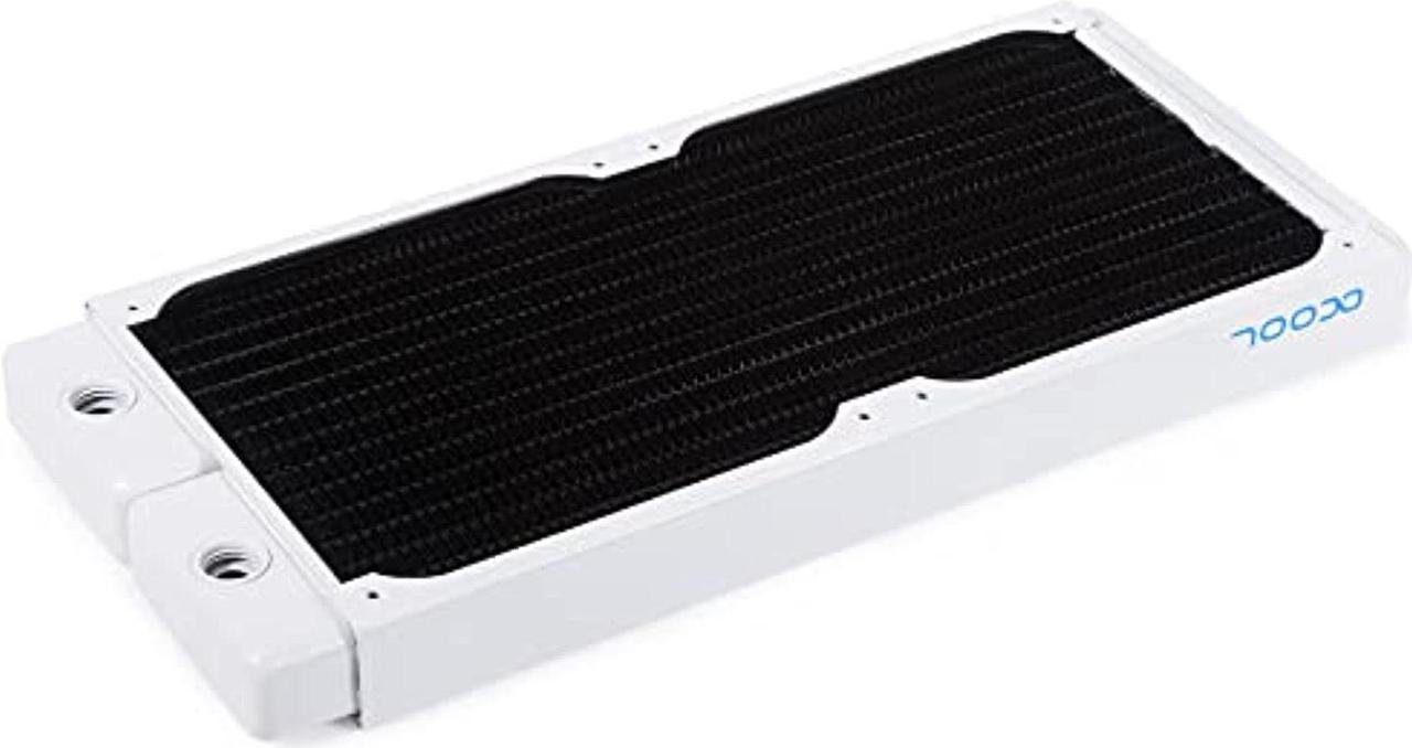 alphacool nexxxos st30 full copper 280mm radiator v.2, 140mm x 2, dual fan, white