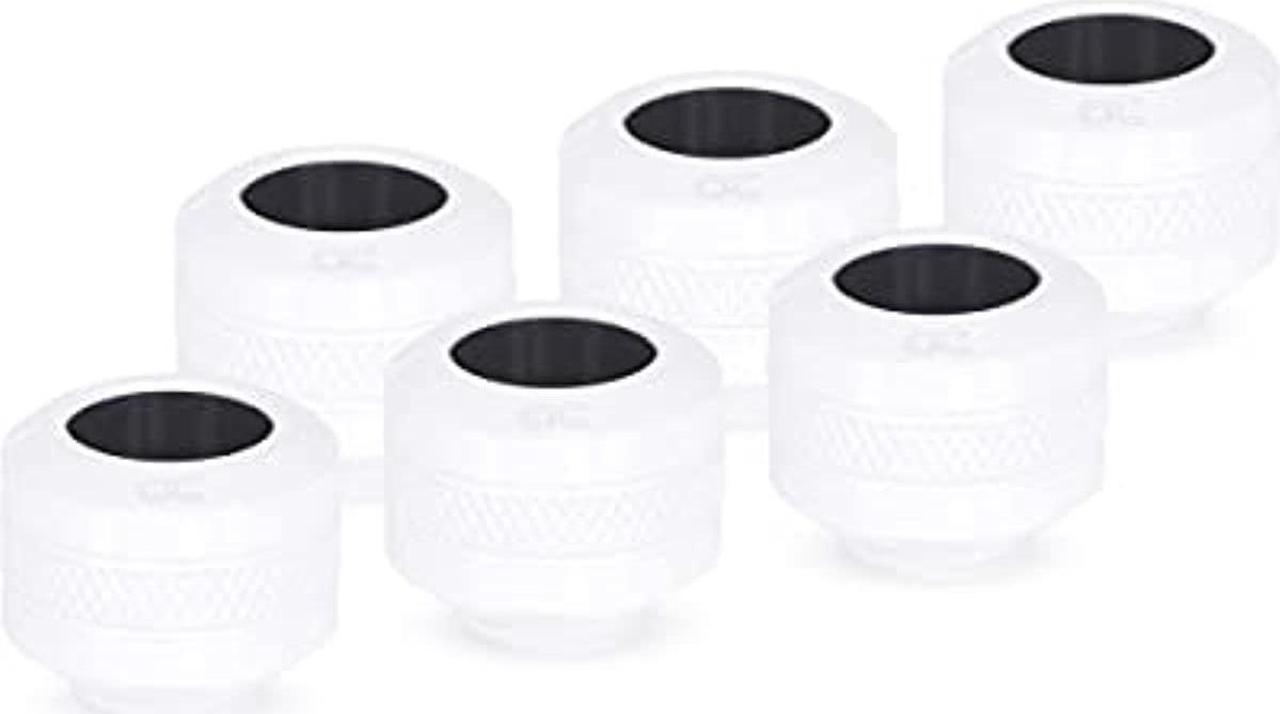 alphacool 17483 eiszapfen pro 13mm hardtube fitting g1/4 - white sixpack