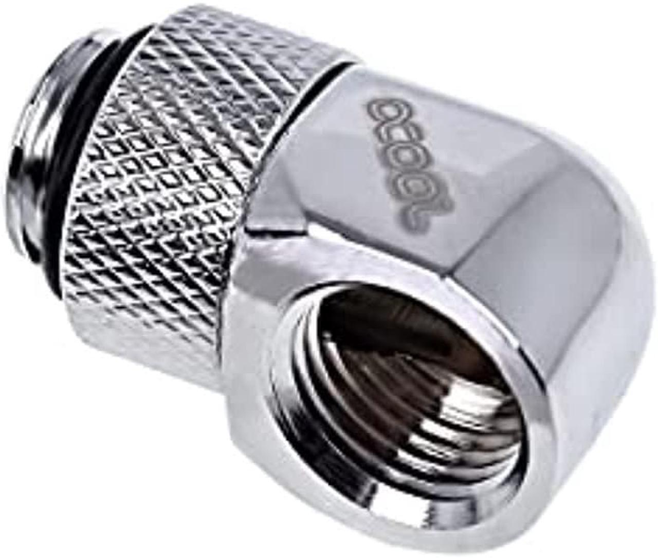 Alt view image 7 of 7 - Alphacool Eiszapfen G1/4" Male to Female Extender, 90 Degree Rotary, Chrome