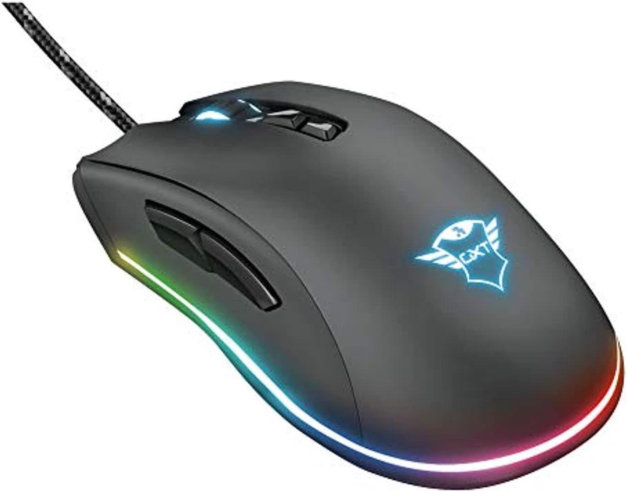 trust gaming mouse gxt 900 qudos, 100-15000 dpi, 7 programmable buttons, adjustable rgb led lighting, on-board memory, advanced software, usb computer mouse for pc, laptop, mac - black