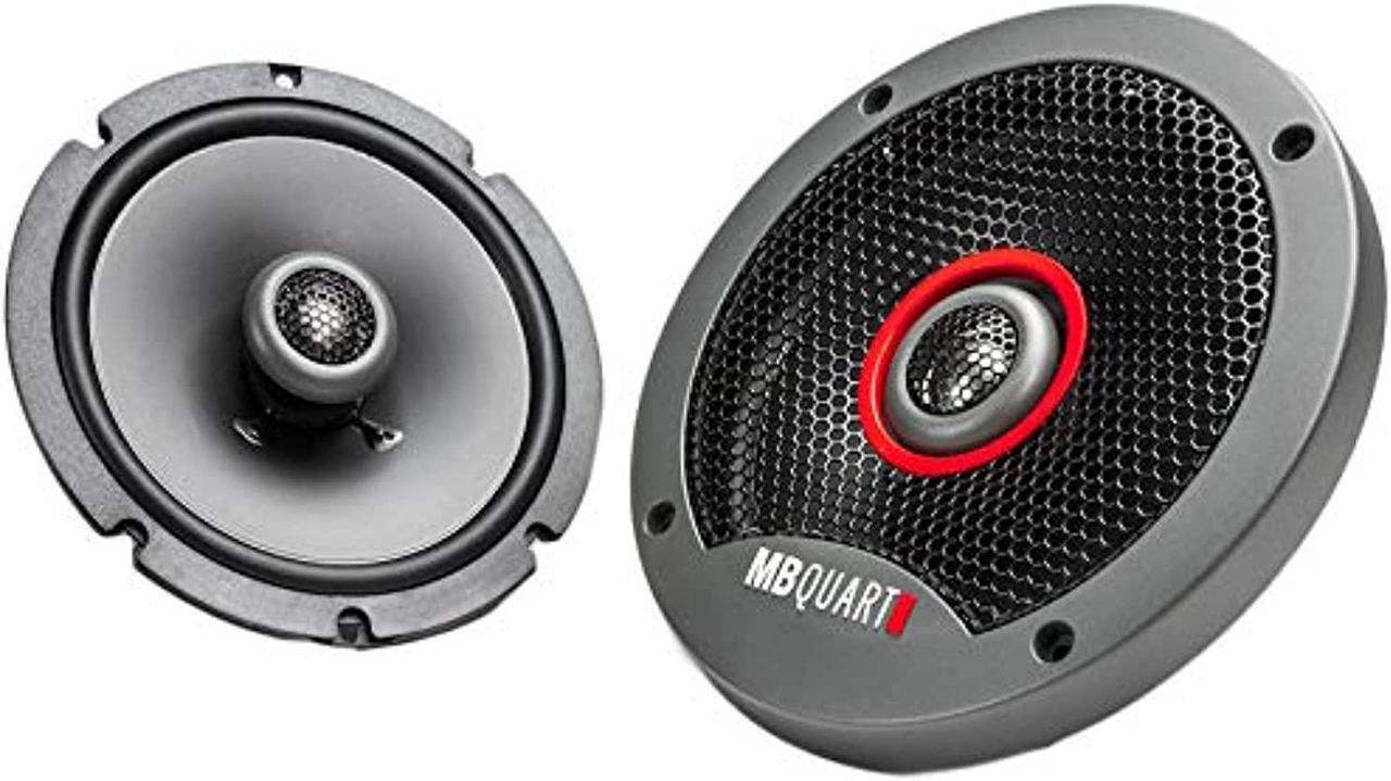 Main image of mb quart fkb116s formula slim mount car speakers (black, pair) - 6.5 inch coaxial speakers, 60 watt, car audio, internal crossover, 1 inch tweeters (grills not included)