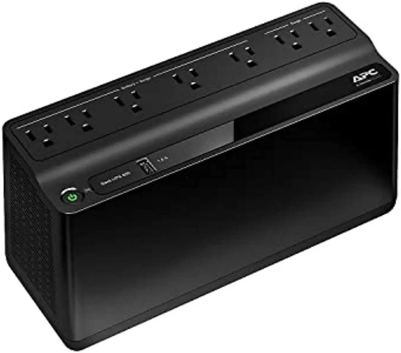 Main image of apc back-ups 650 battery backup and surge protector black (bvn650m1)