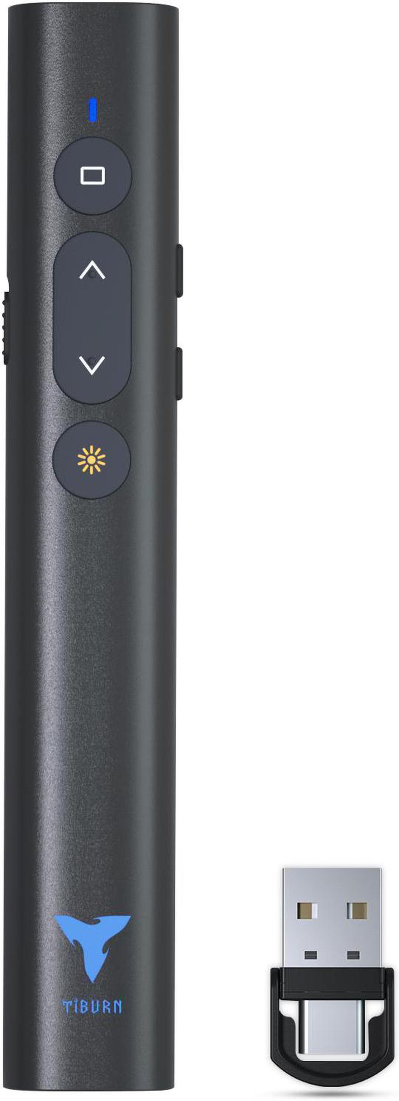 Main image of TIBURN 100 Feet Presentation Clicker USB/USB-C 2 in 1 Slides Clicker for Mac/Win/Computer/Laptop Presentation Pointer