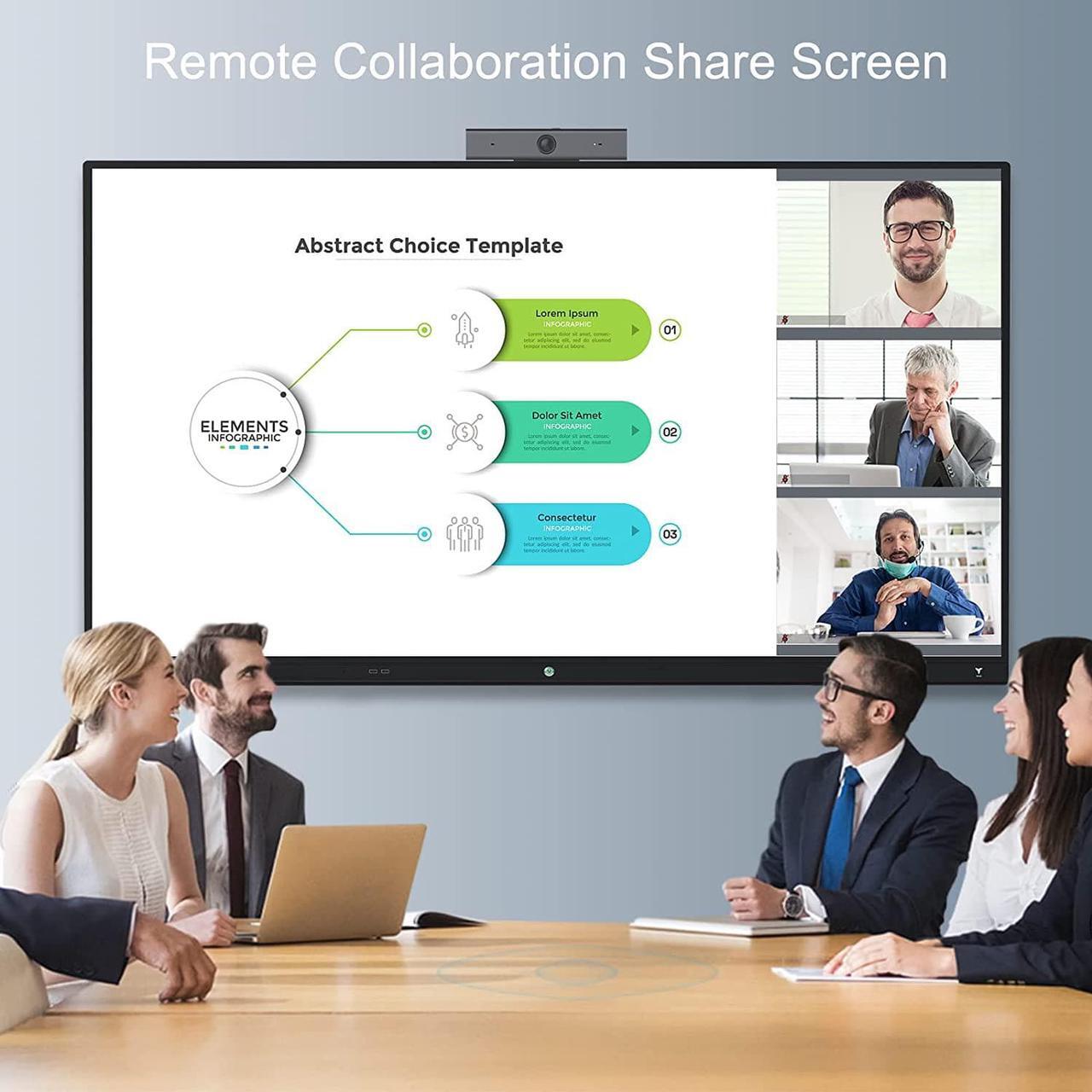 Alt view image 5 of 7 - TIBURN 75 inch Interactive Whiteboard, 4K UHD Smartboard Touchscreen Display, Smart Whiteboard with Wall Mount and Movable Stand, Remote Collaboration Smart Board for Classroom and Businesses