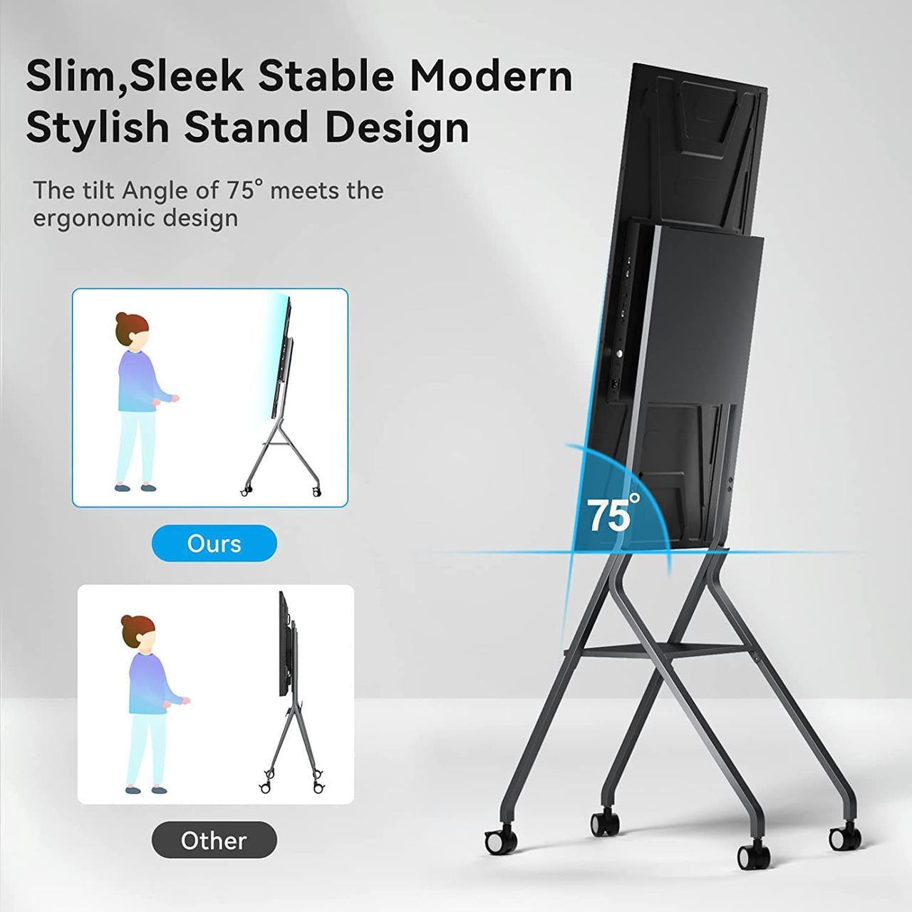 Alt view image 4 of 7 - TIBURN FLIP HUB 55" S1 4K Ultra HD Smart Digital Whiteboard, Rotating Adaptive Nano Capacitive Smartboard, Interactive Touch Screen Computer for Classrooms and Businesses (Includes Rotatable Stand)