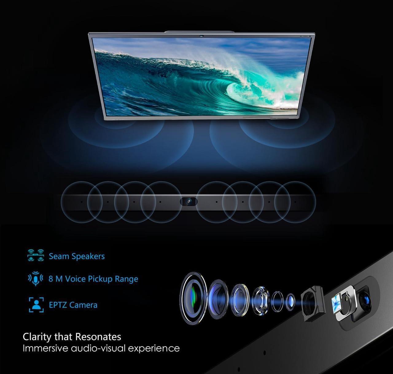 Alt view image 2 of 7 - TIBURN Smart Board, 65 Inch Smart Writing Board with Auto framming Camera, 4K UHD Touch Screen All-in-One Computer for Office and Classroom with an Open App Ecosystem(Board Only)