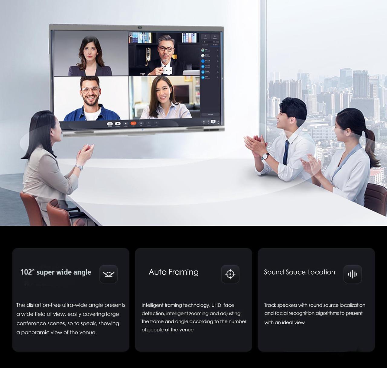 Alt view image 5 of 7 - TIBURN Smart Board, 65 Inch Smart Writing Board with Auto framming Camera, 4K UHD Touch Screen All-in-One Computer for Office and Classroom with an Open App Ecosystem(Board Only)