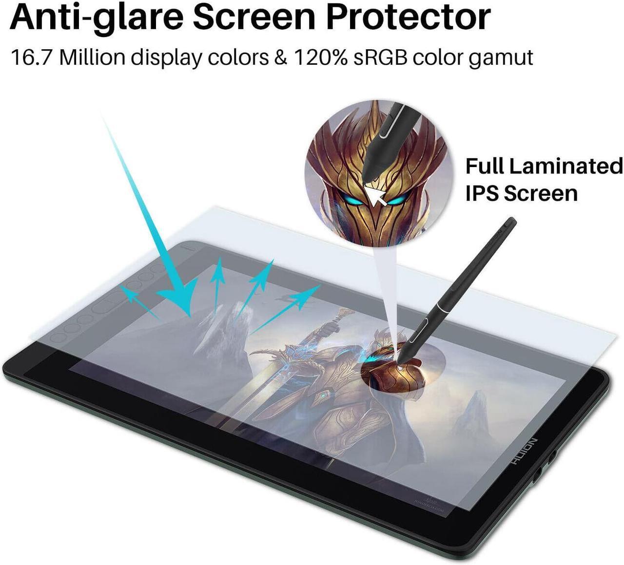 Alt view image 6 of 7 - HUION KAMVAS 13 13.3inch Black Pen Display Graphics Drawing Tablet with Full-Laminated Screen Android Support Battery-Free Sylus Tilt 8 Press Keys with Stand