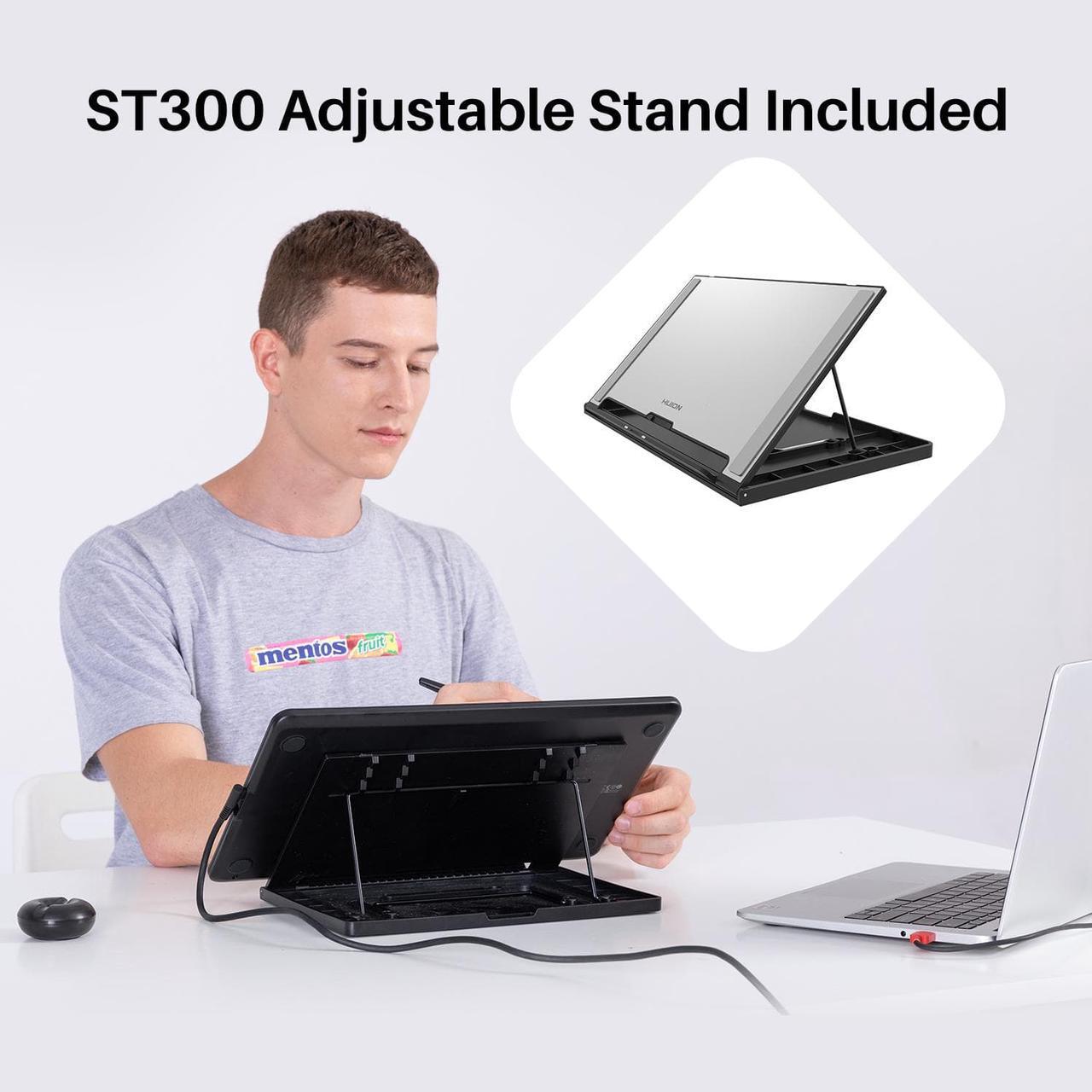 Alt view image 7 of 7 - HUION KAMVAS 13 13.3inch Black Pen Display Graphics Drawing Tablet with Full-Laminated Screen Android Support Battery-Free Sylus Tilt 8 Press Keys with Stand