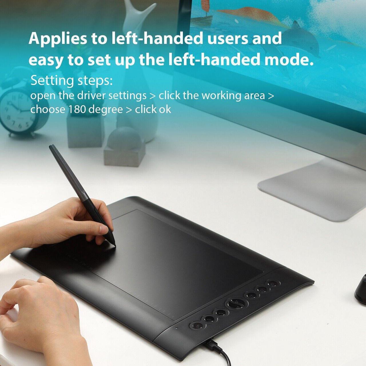 Alt view image 2 of 6 - Huion H610 Pro V2 10x6.25 inch Graphics Tablet Drawing Pen Tablet Battery-free Pen with PW100  8 Programmable Press Keys and 16 Programmable Soft Keys