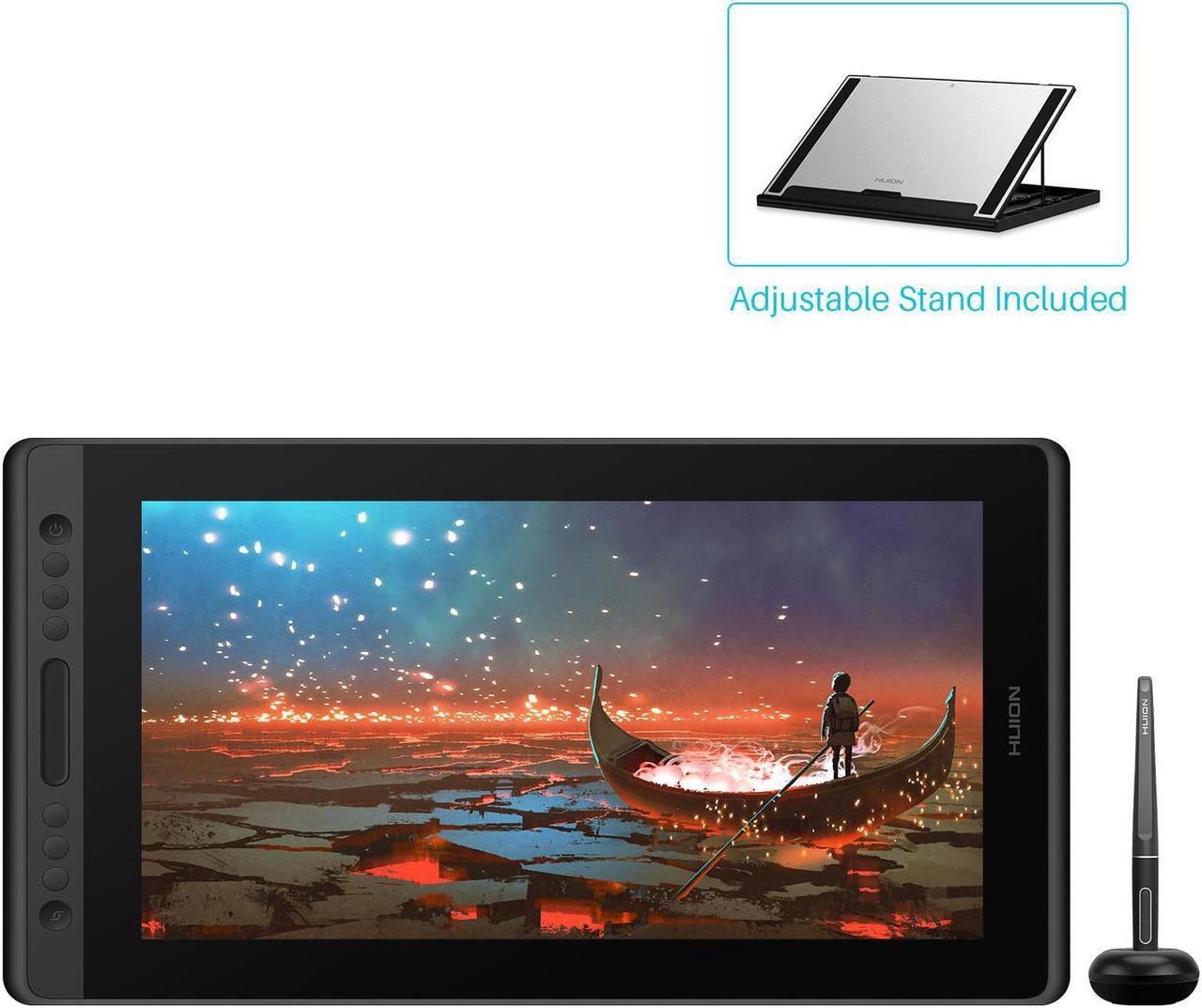 Main image of Huion Kamvas Pro 16 Drawing Pen Display with Monitor 15.6 Inch Pen Display Graphic Monitor, Battery-Free Pen with 8192 Levels Pressure, 1 Touch Bar and 6 Express Keys with Stand
