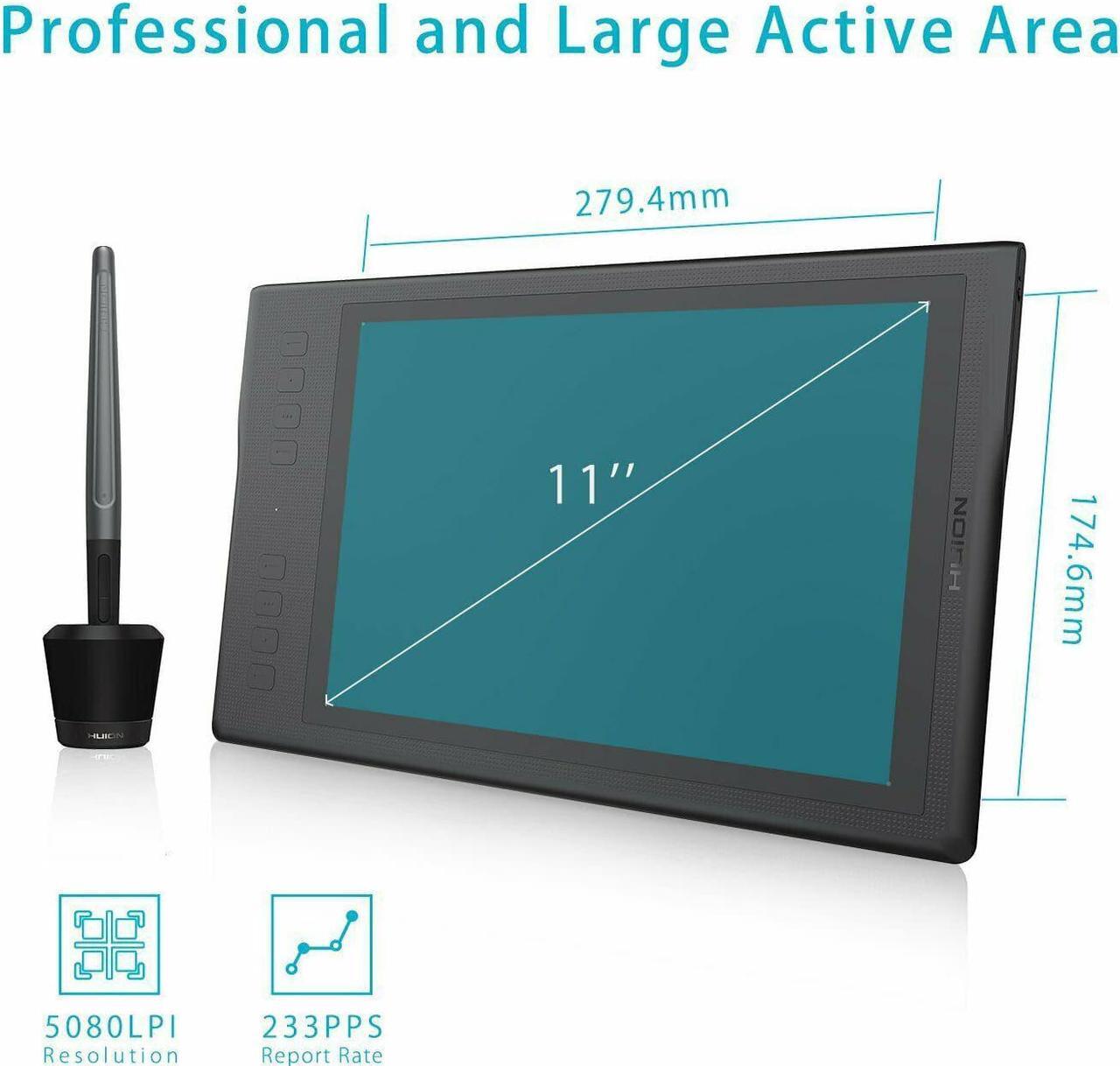 Alt view image 2 of 7 - Huion Inspiroy Q11K 11 x 6.875 inch Wireless Graphic Drawing Tablet with 8192 Pressure Sensitivity level and 8 Programmable Press Keys