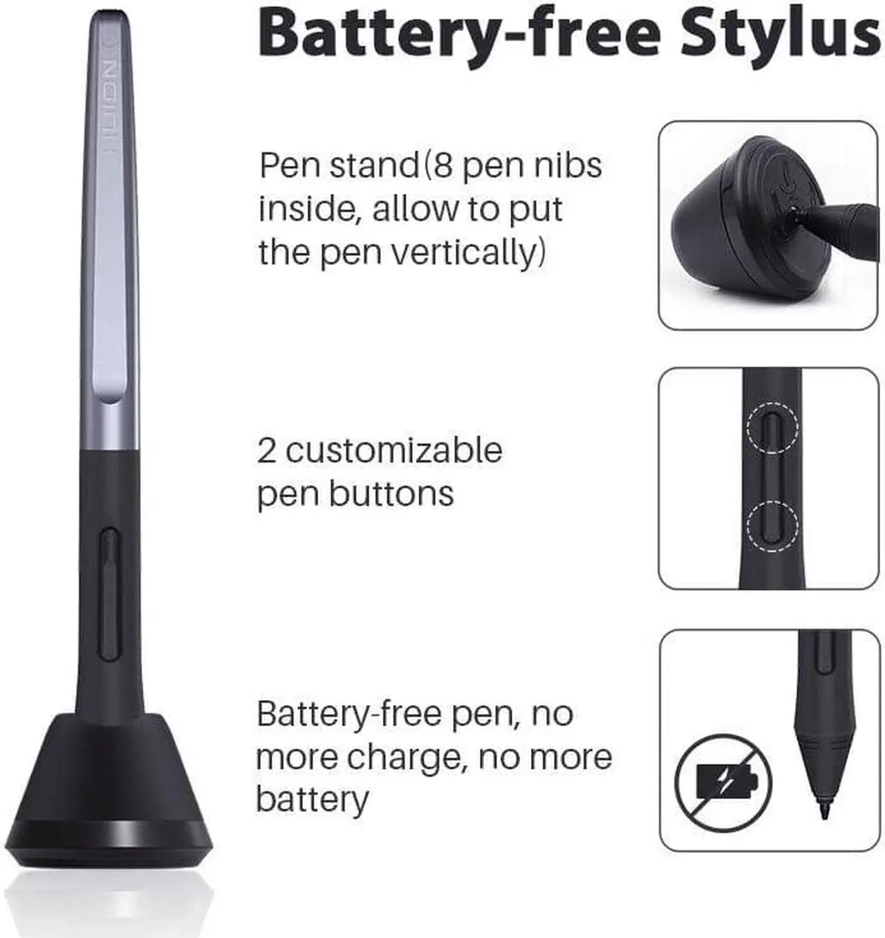 Alt view image 2 of 7 - Huion Inspiroy H640P 6.3 x 3.9inch Graphics Drawing Pen Tablet Android Support with Battery-Free Stylus PW100 and 6 Programmable Press Keys