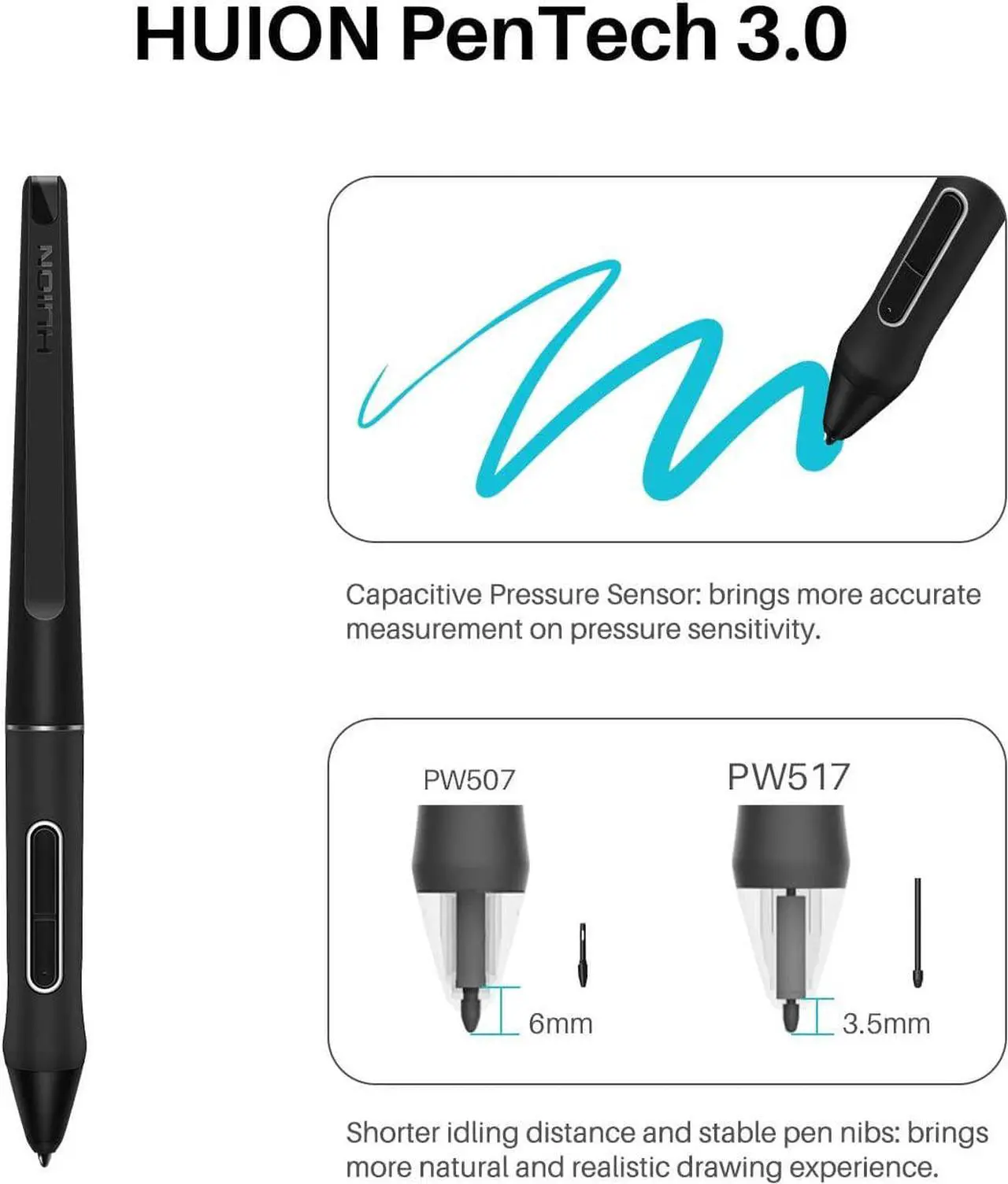 Alt view image 7 of 7 - HUION KAMVAS 13 Drawing Tablet with Screen, 13.3" Full-Laminated Graphics Tablet with Battery-Free Stylus Tilt Support for Digital Art, Paint & Design, Work with Mac, PC & Mobile, Black
