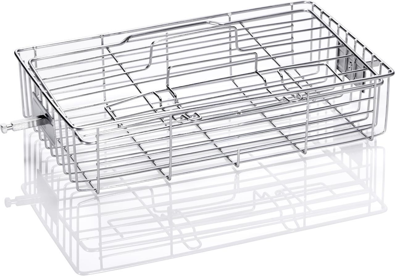 Main image of Roto-Q 360 Rotisserie Cage (Flat) Grill Accessory Stainless Steel Food Attachment For Steak, Lobster, Baby Back Ribs, Lamb Chop, Fish, Seafood, Salmon, Chicken Wings, and much more.