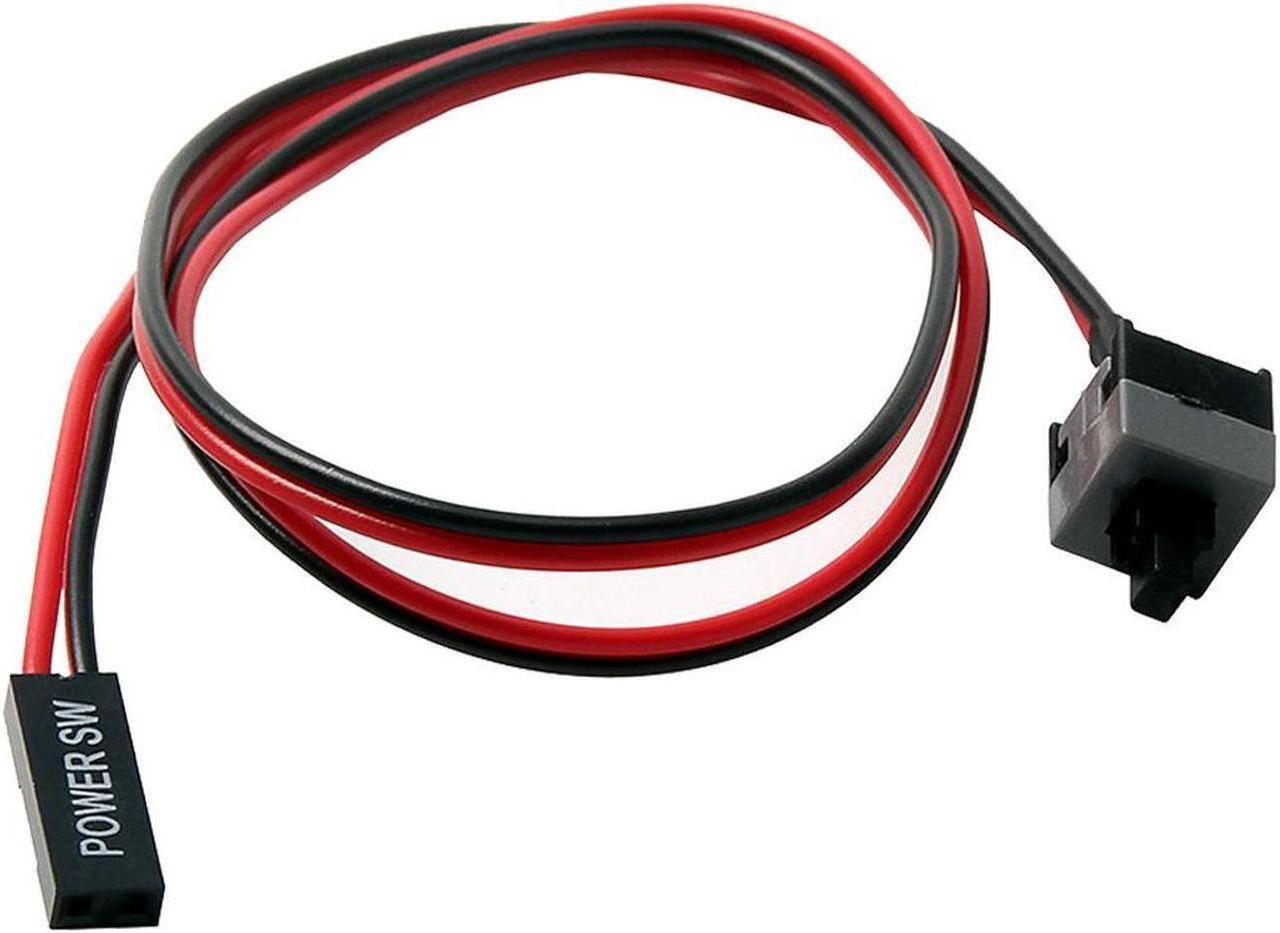 Alt view image 3 of 7 - 2 Pin SW PC Power Switch Cable, ATX Computer on/off Push Button Switch Wire for Case Connects to motherboard - 20", 2 Pack
