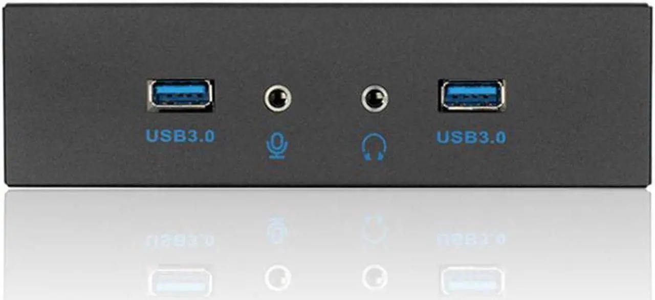 Main image of PC Case 5.25 inch front panel 2 Ports USB 3.0 USB Hub w/ HD Audio Output & Microphone,2.6ft USB 20pin to 2x USB 3.0 Splitter w/ Stereo Audio Mic