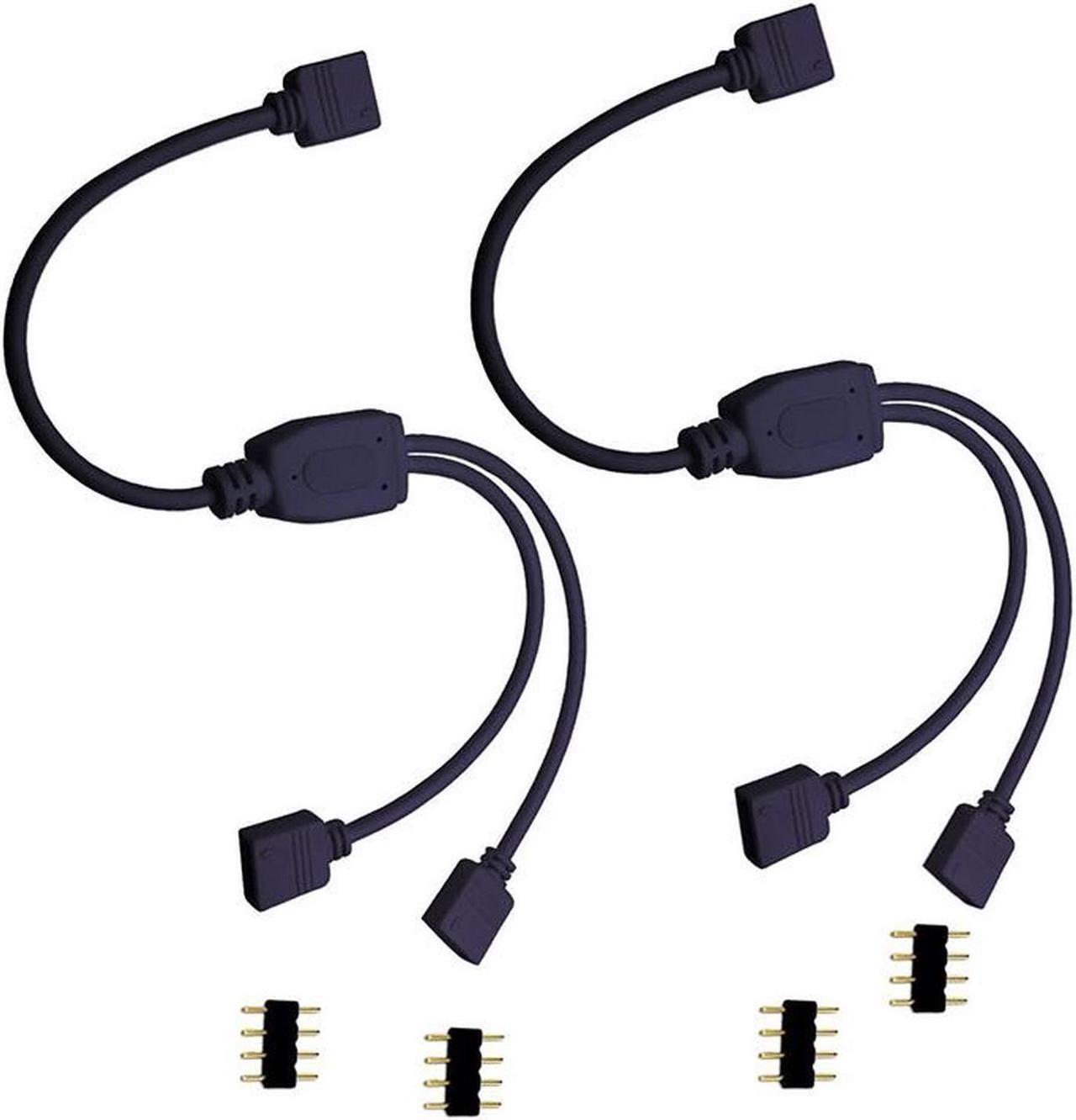 Main image of 12V 4-Pin RGB 2-Way Female to x Female RBW LED Strip Splitter Cable,2 Port AURA RGB Lighting Hub w/ Gender Changer Adapter - 1 Foot