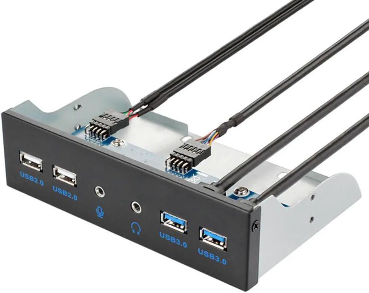 Main image of 5.25 Inch Front Panel 4 Ports USB Hub w/ HD Audio Output Port & Microphone Input,2 Port USB 3.0 & 2 Ports USB 2.0 Hub w/ Stereo Audio Mic 5.25" CD-ROM Bay Bracket