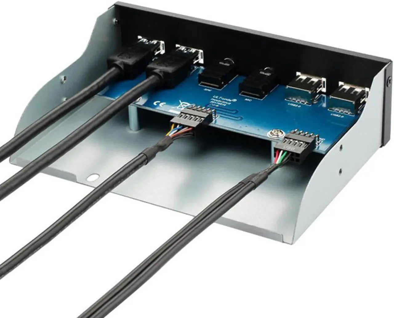 Alt view image 3 of 5 - 5.25 Inch Front Panel 4 Ports USB Hub w/ HD Audio Output Port & Microphone Input,2 Port USB 3.0 & 2 Ports USB 2.0 Hub w/ Stereo Audio Mic 5.25" CD-ROM Bay Bracket