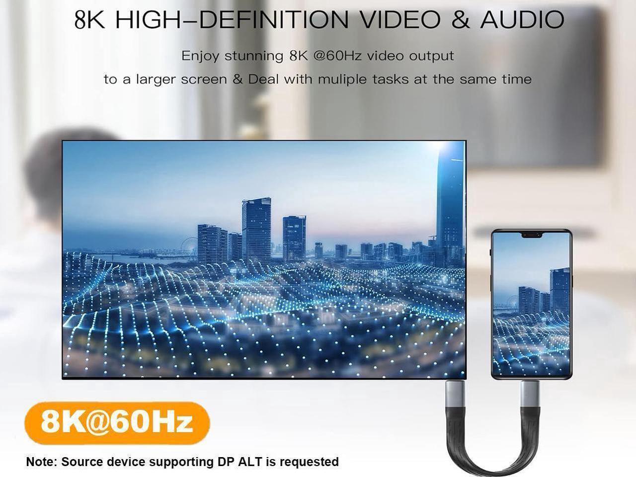 Alt view image 6 of 6 - Vszerda FPC USB 4.0 Cable,USB C to USB C Flexible Cable Support Thunderbolt 4/3,240W PD 3.1 Charging,8K Display,40Gbps Data Transfer for External SSD, EGPU,Docking,MacBook,Pad, Phone -5.11 Inch,Black