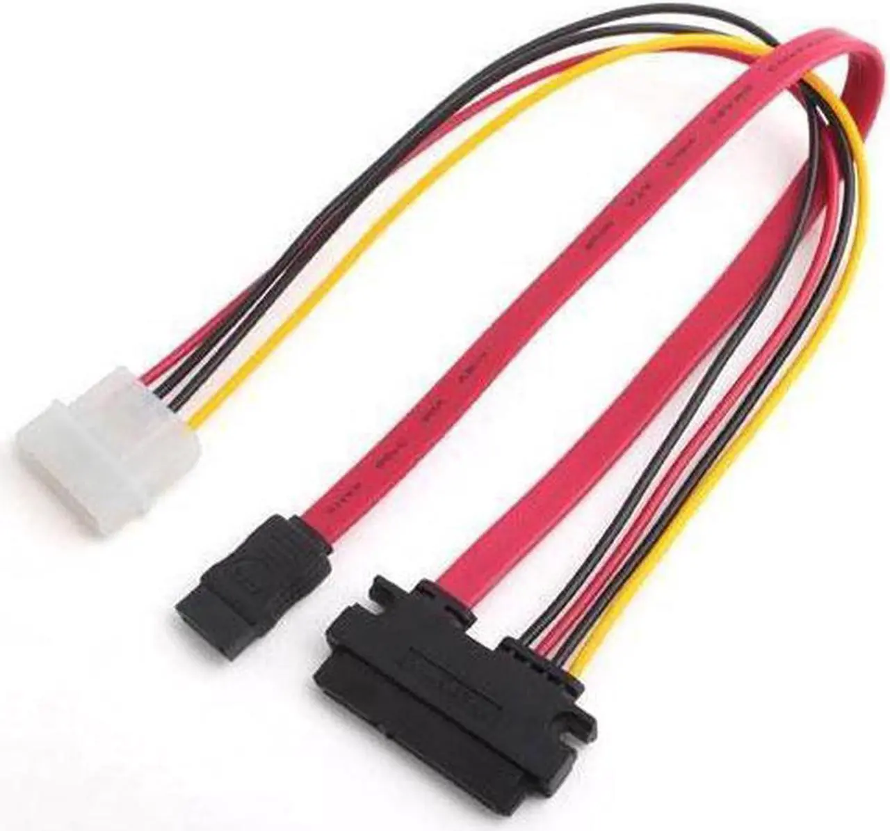 Main image of 50CM 22 Pin SATA III 6Gbps Data & Power to SATA 7pin Data & Molex 4pin Combo Cable(SATA22Pin TO data+Power) -Red