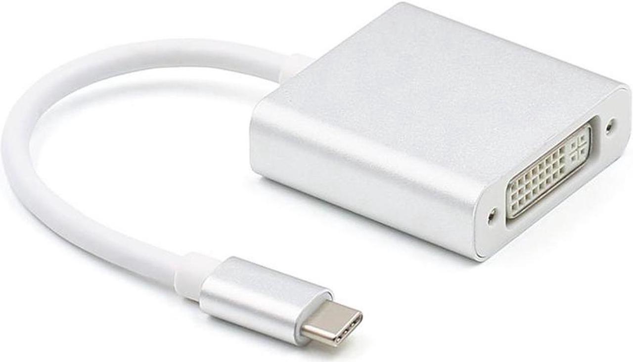 Main image of USB C TO DVI-D Adapter - USB 3.1 Type C (USB-C) to DVI 1920x1080p Adapter (Thunderbolt 3), DP Alt Mode Converter w/ Aluminium Case for 2017 MacBook Pro/Yoga 920 - Silver