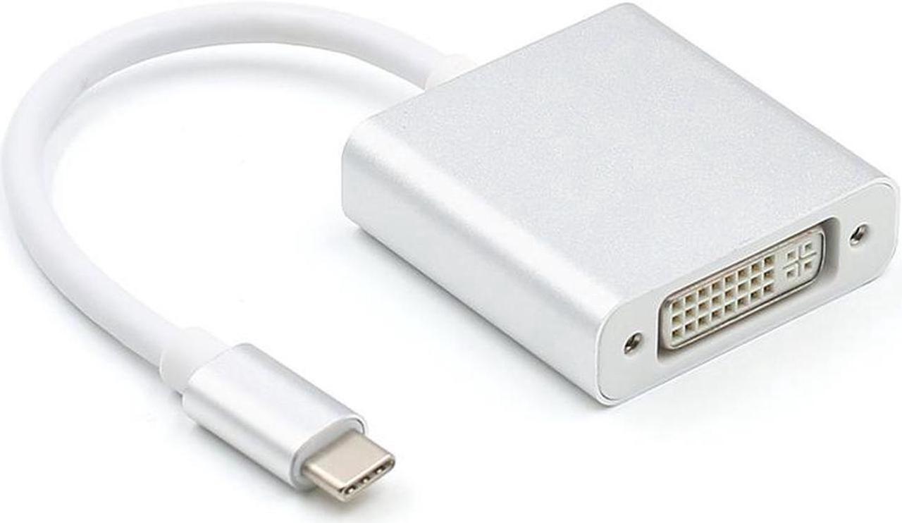 Alt view image 2 of 4 - USB C TO DVI-D Adapter - USB 3.1 Type C (USB-C) to DVI 1920x1080p Adapter (Thunderbolt 3), DP Alt Mode Converter w/ Aluminium Case for 2017 MacBook Pro/Yoga 920 - Silver