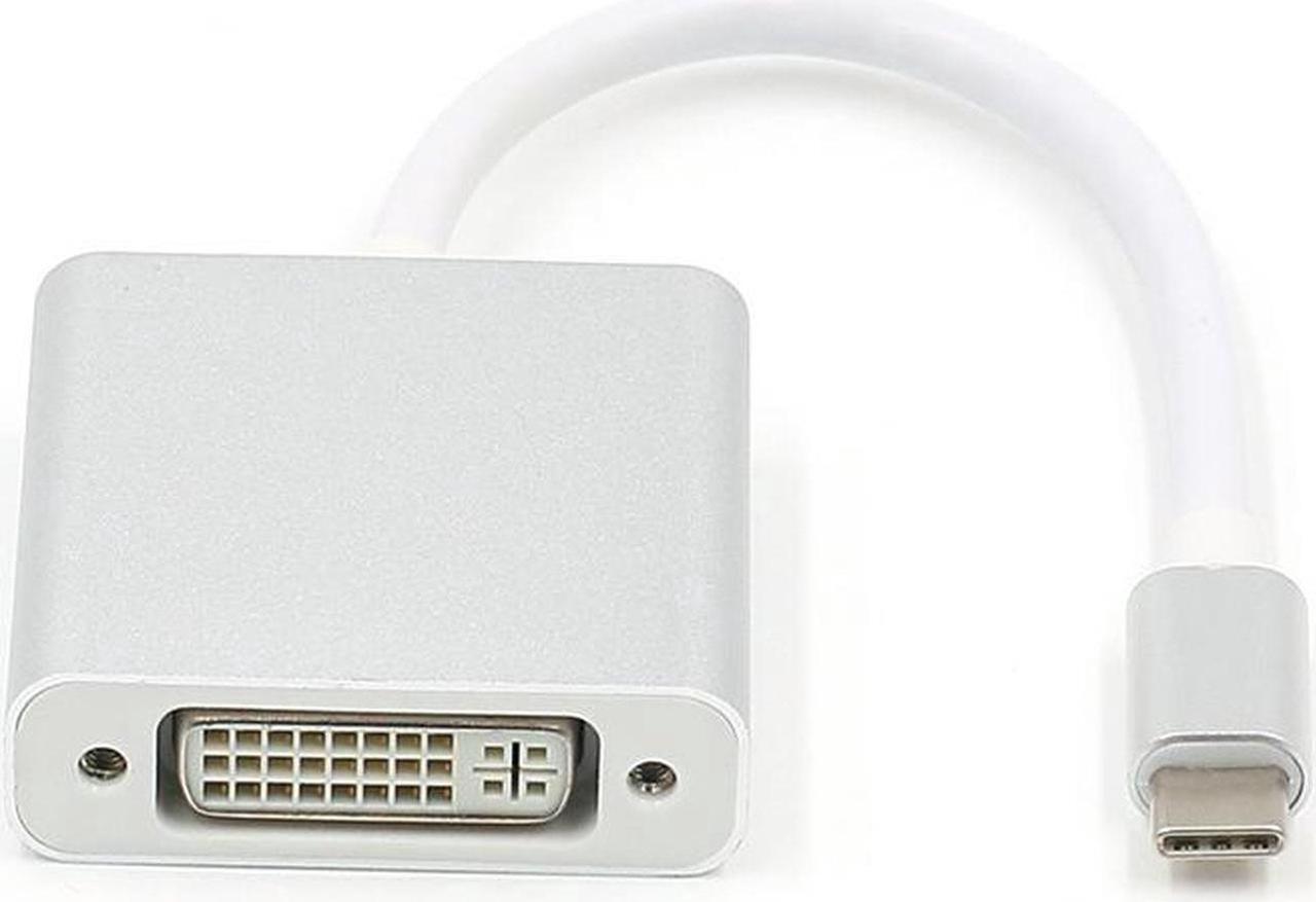 Alt view image 3 of 4 - USB C TO DVI-D Adapter - USB 3.1 Type C (USB-C) to DVI 1920x1080p Adapter (Thunderbolt 3), DP Alt Mode Converter w/ Aluminium Case for 2017 MacBook Pro/Yoga 920 - Silver