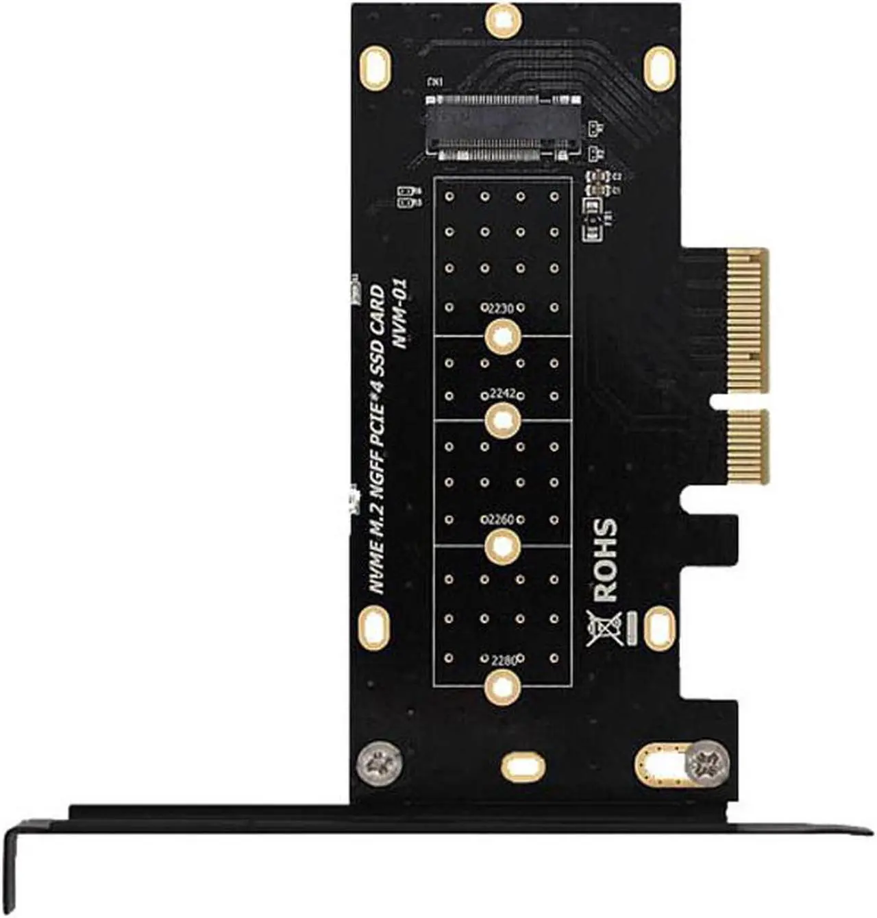 Alt view image 2 of 5 - M.2 NVME SSD to PCIe x4 Card Converter,2230,2242,2260,2280 NVM Express PCI-e Adapter request x4,x8,x16 Slot w/PCI Cover Mounting Bracket