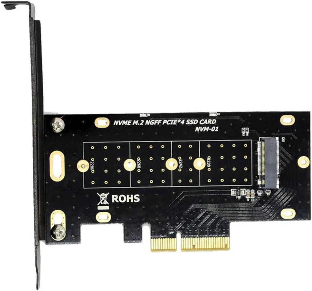 Alt view image 3 of 5 - M.2 NVME SSD to PCIe x4 Card Converter,2230,2242,2260,2280 NVM Express PCI-e Adapter request x4,x8,x16 Slot w/PCI Cover Mounting Bracket