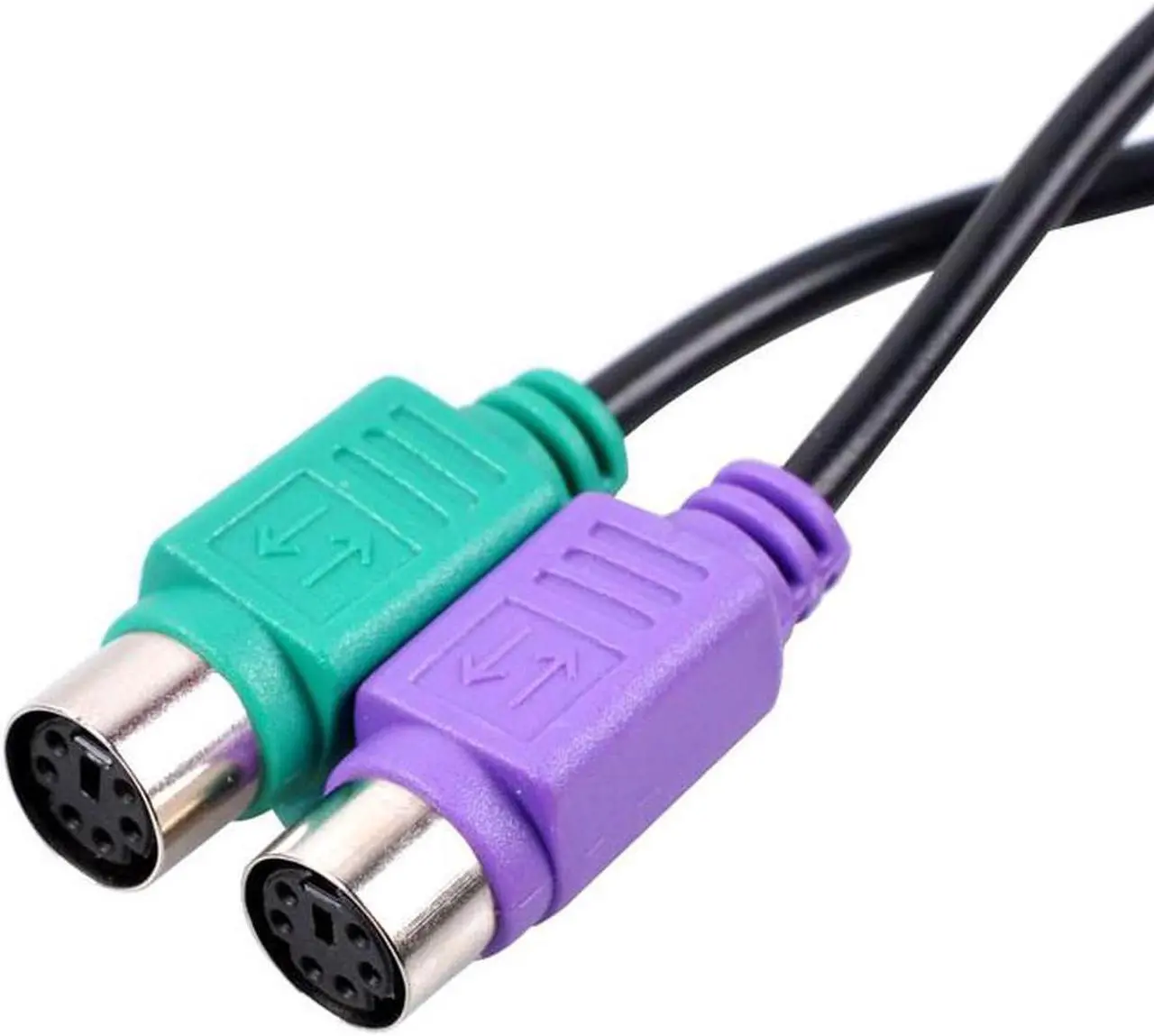 Alt view image 3 of 5 - PS2 USB Adpater,USB Male to PS/2 Female Splitter Mouse Keyboard PS2 Converter Extension Cable,KVM Barcode Scanner PS/2 to USB