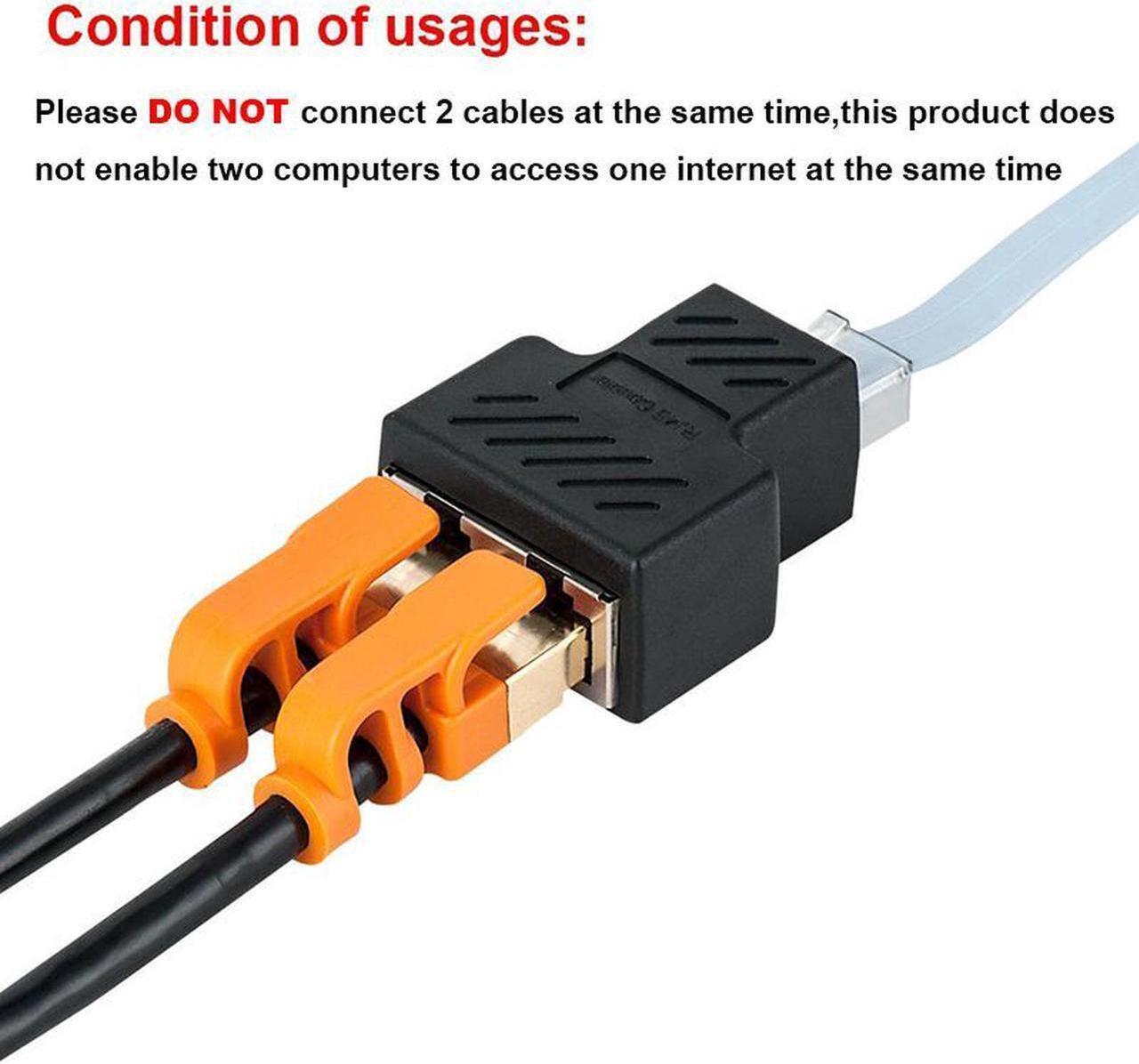 Alt view image 5 of 5 - 1X2 RJ45 Splitter Adapter, RJ45 Female 1 to 2 port Female Ethernet Coupler, 8P8C LAN Network Extender Connector for Cat5, Cat5e, Cat6, Cat7