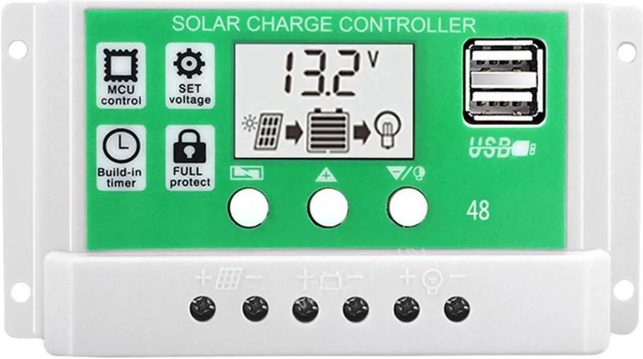 Main image of 30A 12V 24V Solar Charge Controller Lithium Battery LCD Display USB Charged Solar Panel Charger
