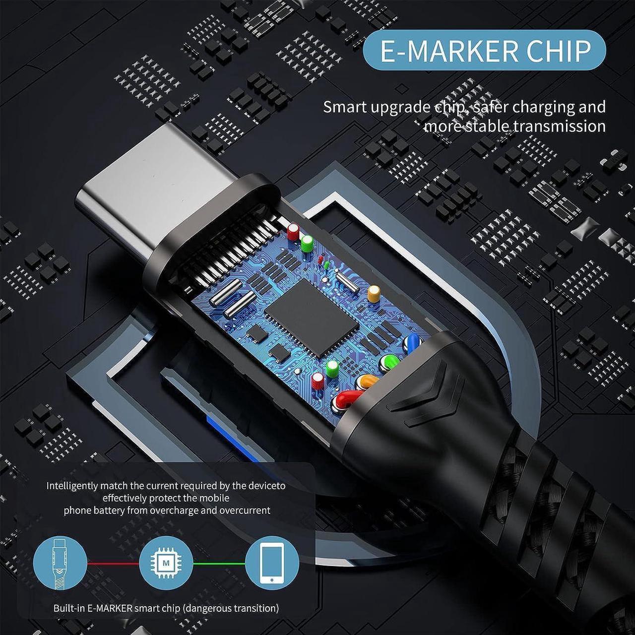 Alt view image 2 of 7 - USB C Extension Cable 10ft/3M,Nylon Braided USB Type C Extender Cord Male to Female, USB C 3.2 Gen2 100W Fast Charging 4K @60Hz 10Gbps Data Transfer Compatibility for M-a-c-Book Laptop Mobile Phone