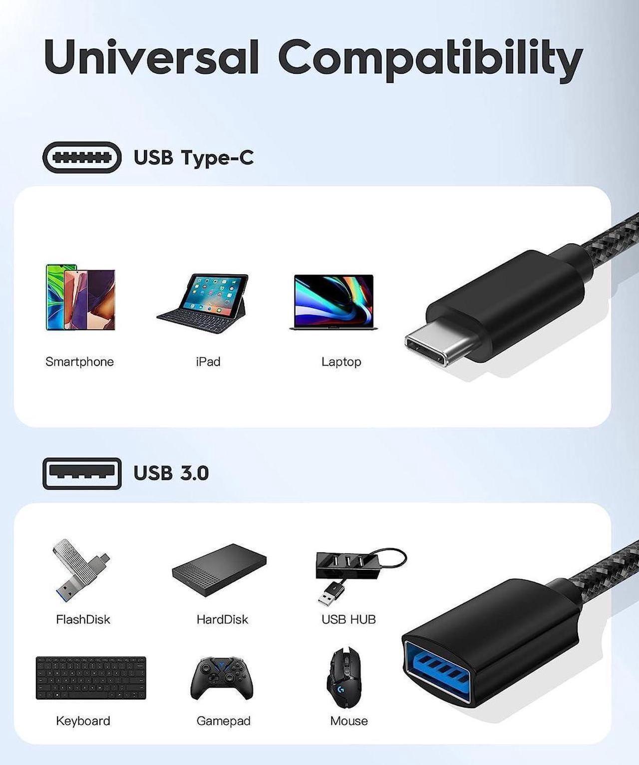 Alt view image 6 of 7 - USB C to USB 3.0 Adapter [10Gbps], [2 Pack] USB Type C Male to USB3.1 USB3.2 Female, Thunderbolt 3/4 to USB Female Adapter OTG Cable for Mac-Book Pro/Air 2022 2020,Tablet PC, Smartphones