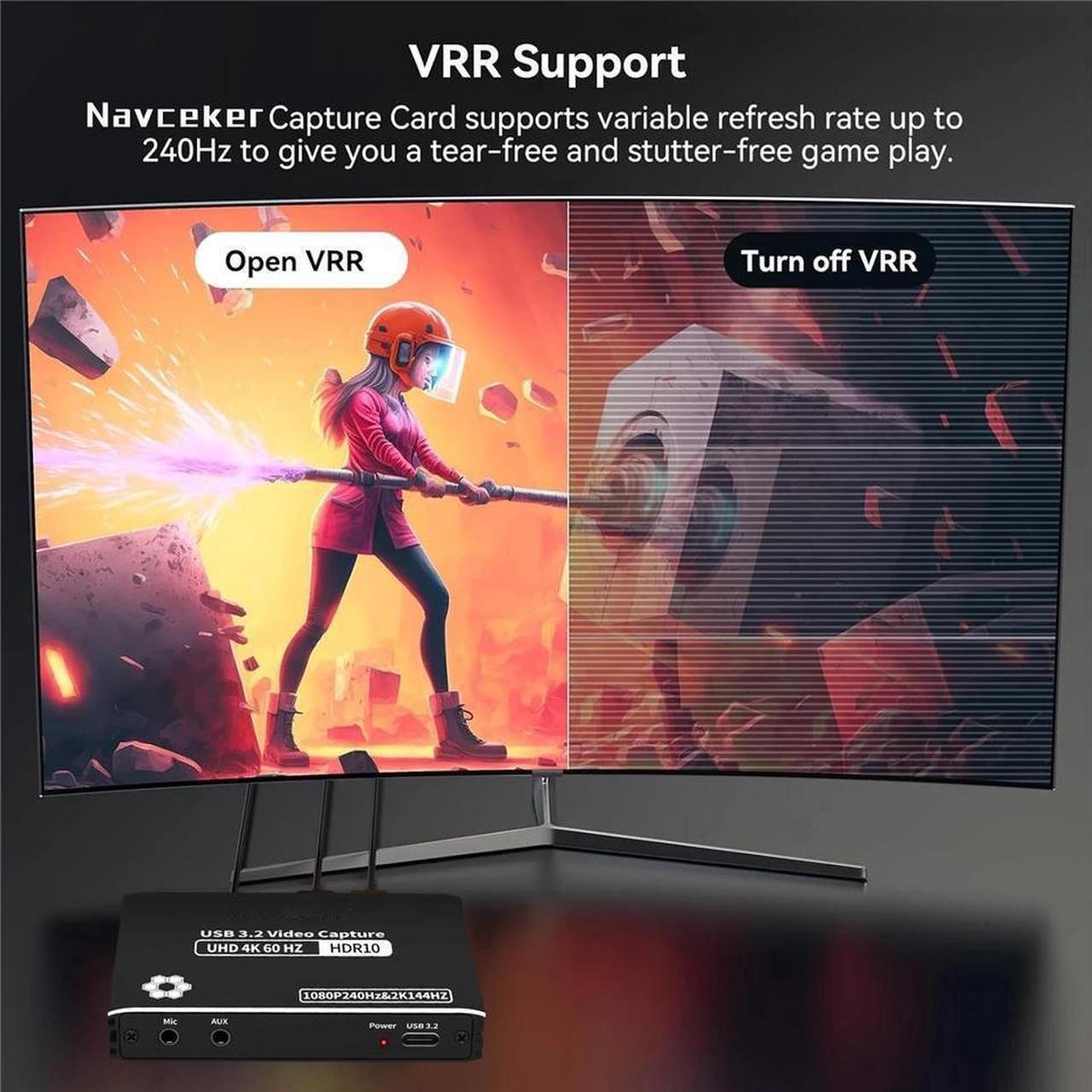 Alt view image 5 of 7 - 4K@60Hz External USB3.2 Capture Card, Stream and Record in 4K 60FPS 2K 144fps with ultra-low latency on Nintendo Switch/PS5/OBS/PC/Camera, in OBS and more, works with PC and Mac