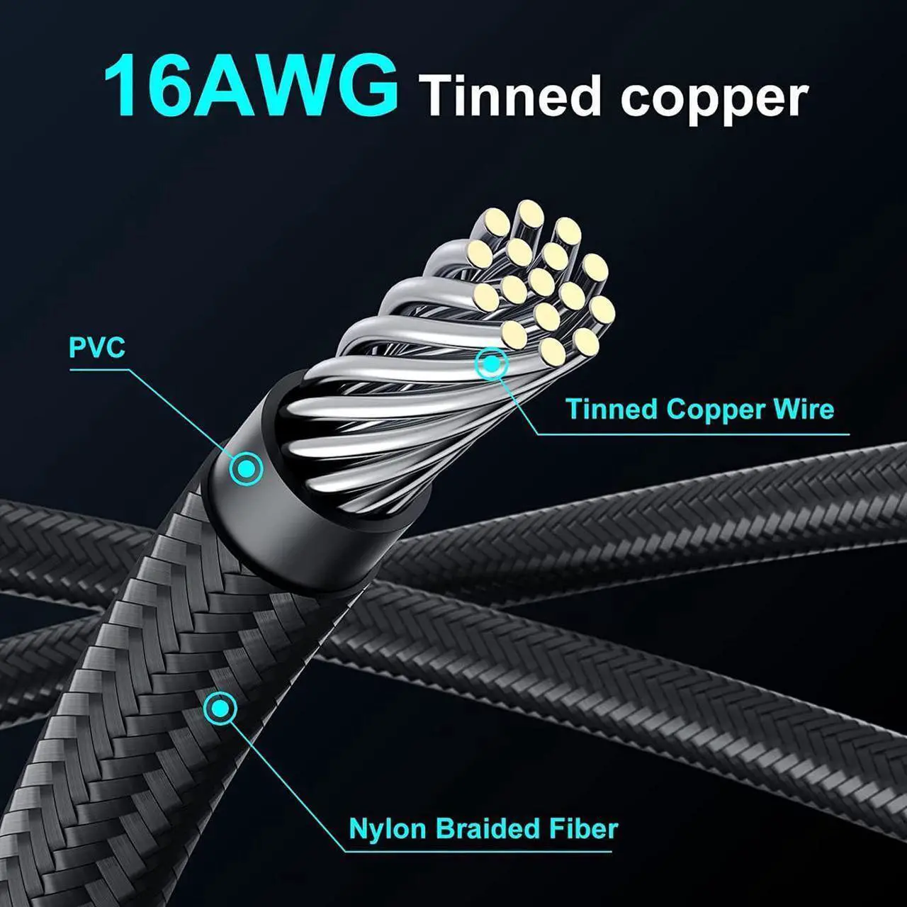 Alt view image 6 of 7 - PCIE 5.0 RTX 4070Ti 16Pin GPU Power Extension Cable, PCI-e 5.0 12VHPWR GPU Cable Adapter 16Pin(12+4) Male to 2X8Pin Female Extension Cord Designed for Geforce RTX 4070 4070 Super-13Inch Black