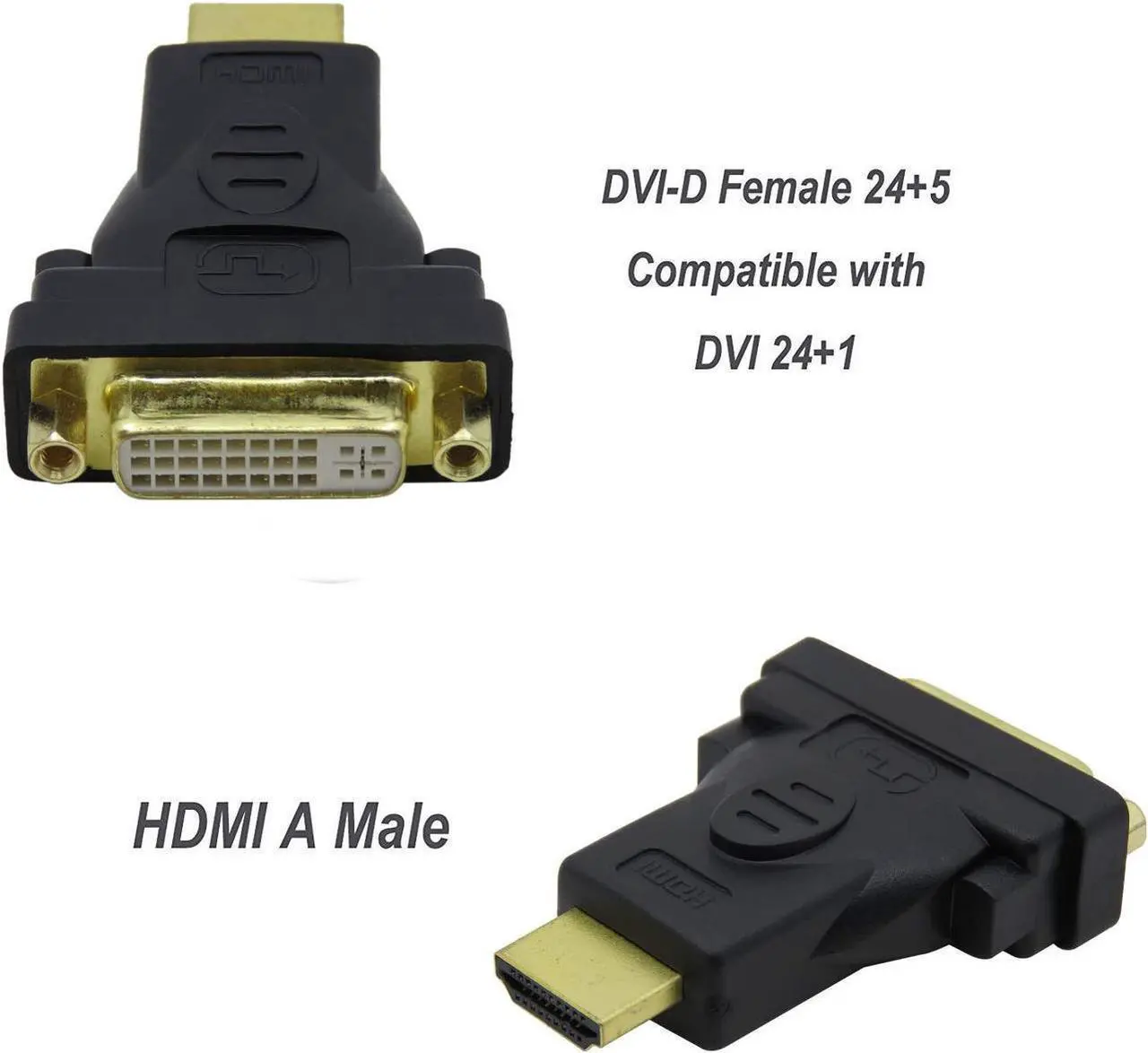 Alt view image 7 of 7 - Vszerda [3-Pack] HDMI to DVI Adapter, Bi-Directional HDMI Male to DVI Female Converter, 1080P DVI to HDMI Conveter, 3D for Apple TV Box, HDTV, Xbox 360, PS4 PS3, Nintendo Switch, Plasma, DVD