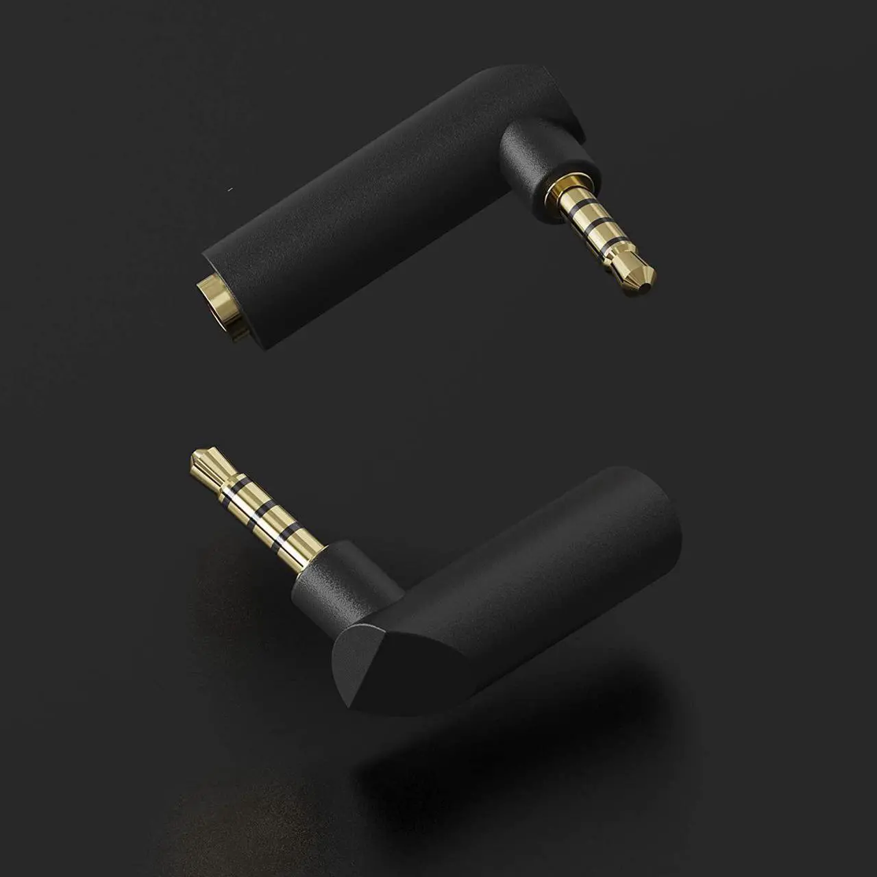 Alt view image 4 of 4 - Right Angle 3.5mm, 90 Degree Audio Adapter Headphone Jack TRRS 1/8" Male to Female Connector for Laptop, Xbox Controler, Smartphone, Roku Remote (2-Pack)