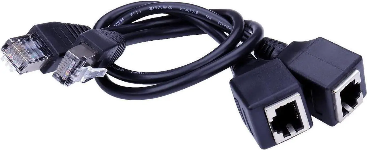 Alt view image 6 of 6 - Ethernet Extension Cable - 2Pack Ethernet LAN Male to Female Network Cable RJ45 Cat6 Extension Patch Cable Extender Cord 1FT/30CM